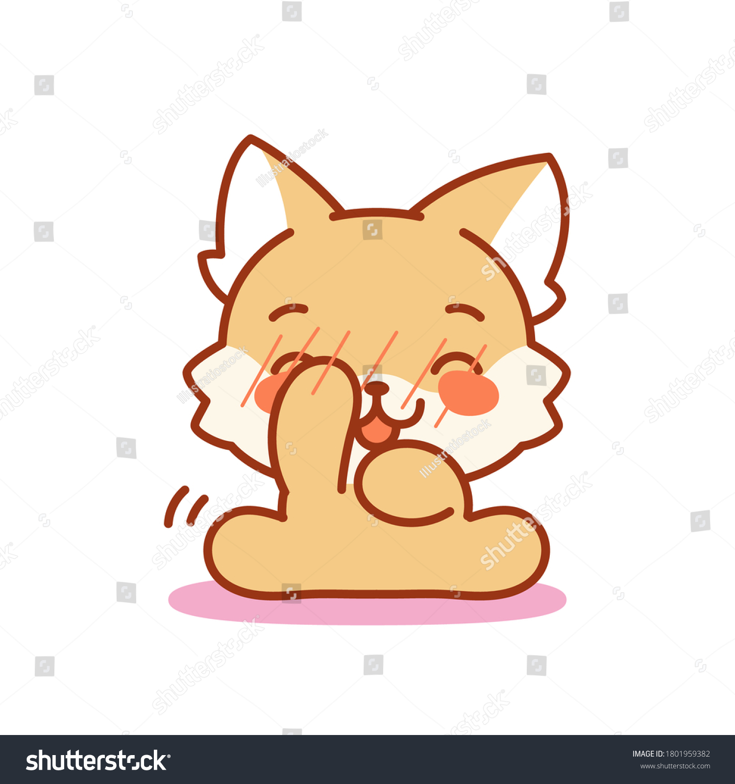 Isolated Happy Kitten Cute Emoji Cat Stock Vector Royalty Free 1801959382 Shutterstock
