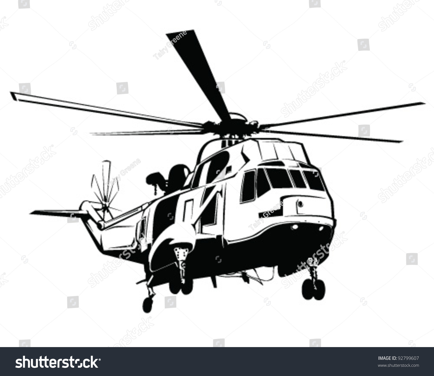 Hakuun Isolated Helicopter Vector Illustration Liittyva Vektorikuva Rojaltivapaa 92799607