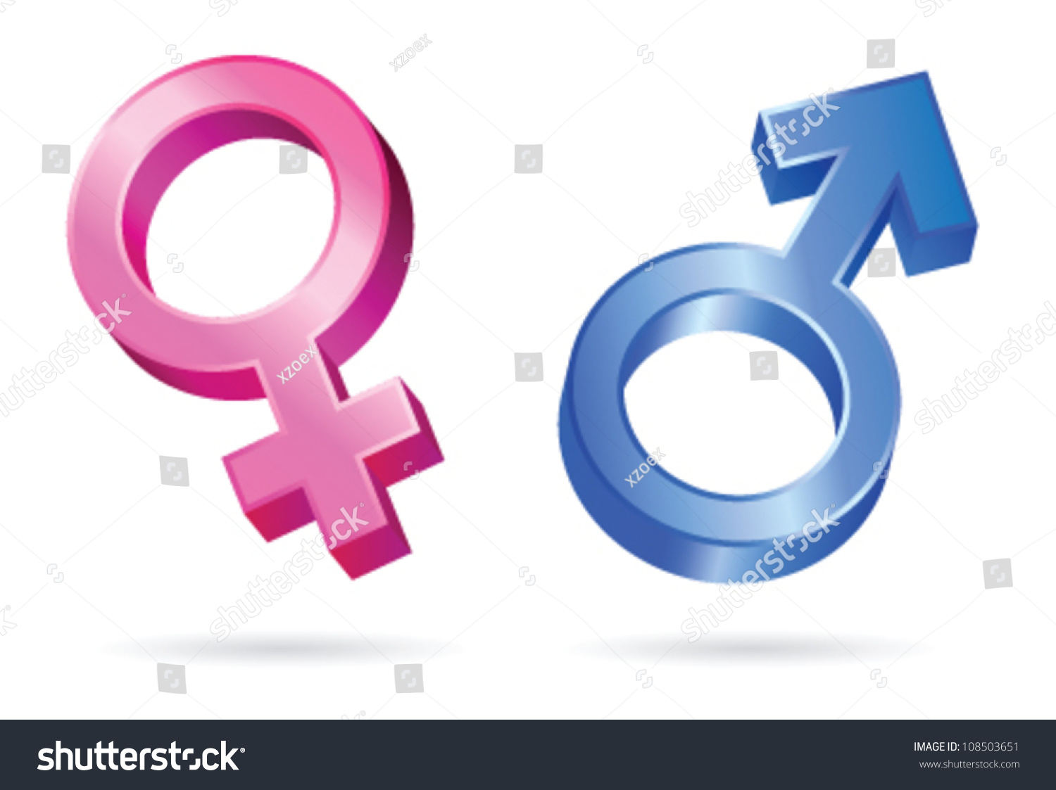Isolated Illustrations Male Female Gender Symbols Stock