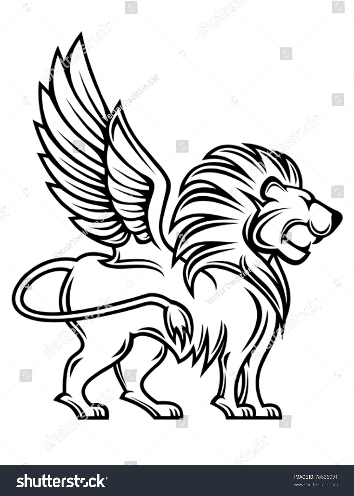 Isolated Lion With Wings For Heraldry Design, Such A Logo. Jpeg Version ...