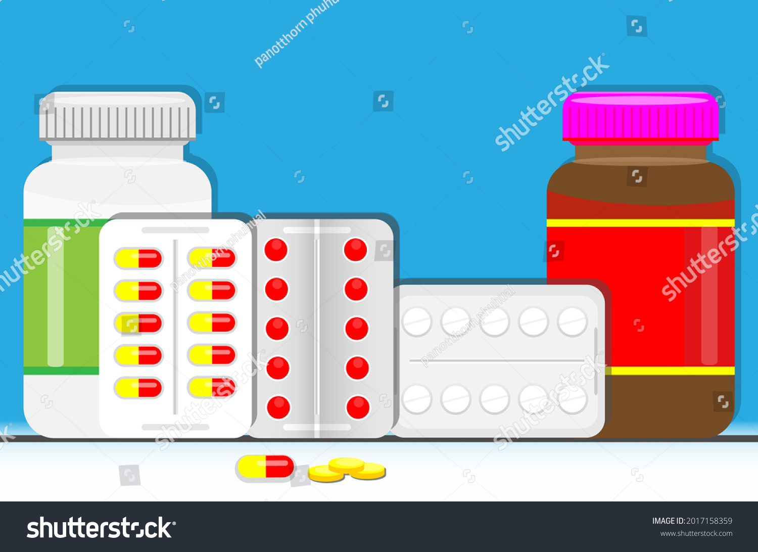 Isolated Medicine On Blue Background Vector Stock Vector (Royalty Free ...