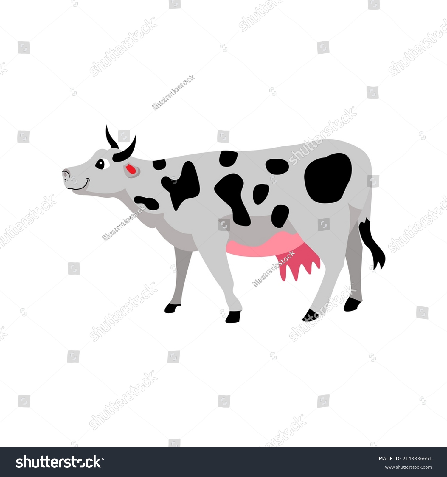 Isolated Milk Cow Turtle Animated Animals Stock Vector (Royalty Free ...