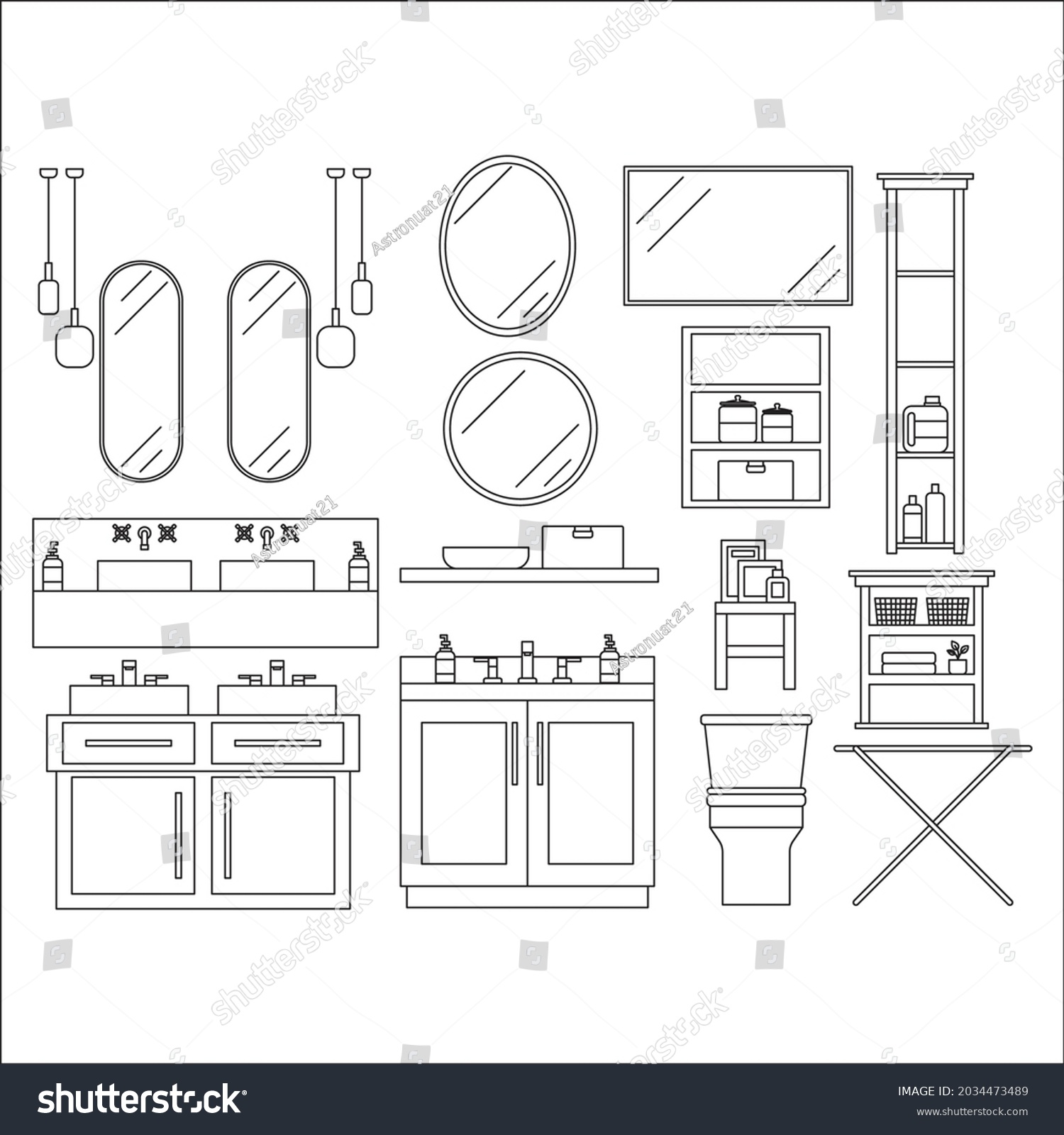 Isolated Furniture Bathroom Vector Stock Vector (Royalty Free ...