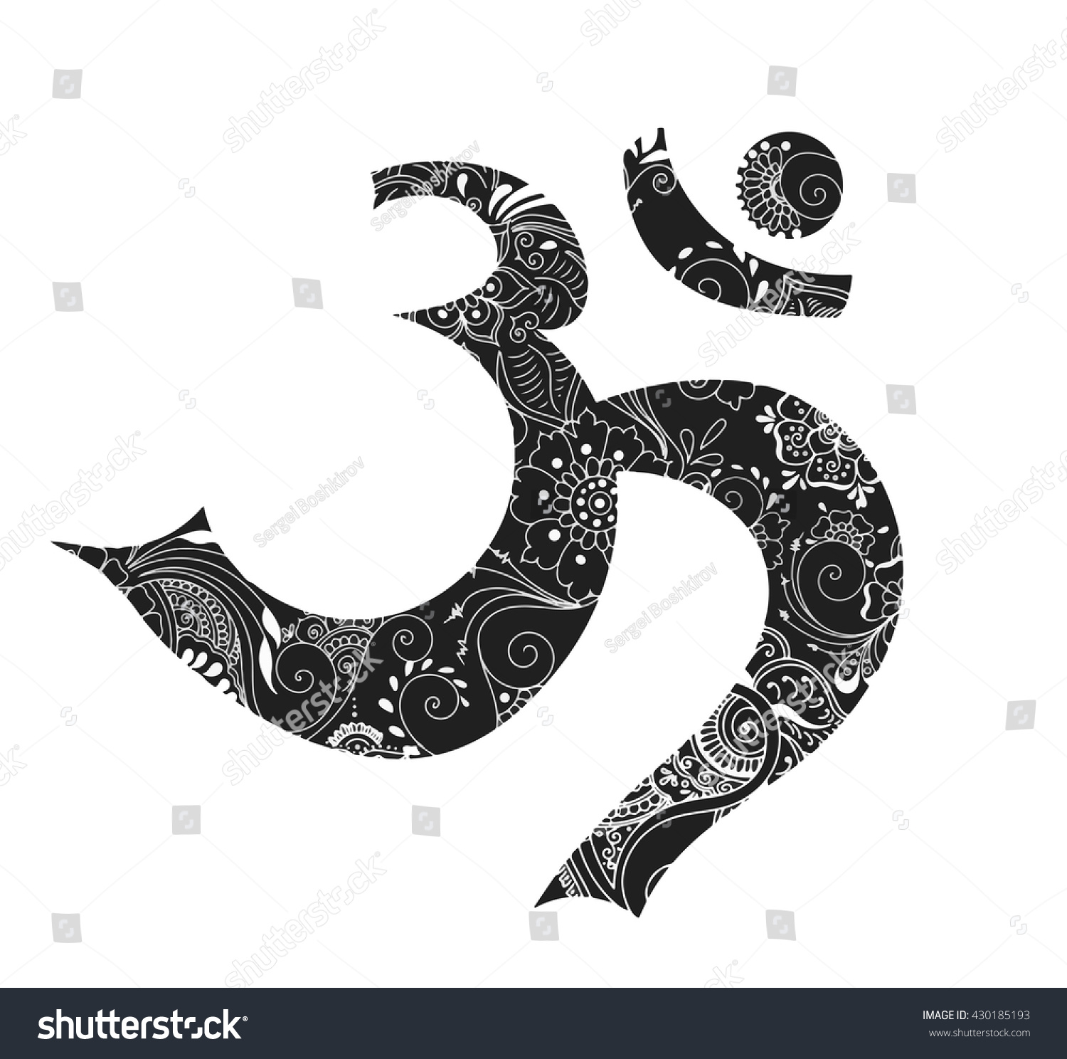 isolated omkara symbol mehndi style vector stock vector isolated omkara symbol mehndi style vector stock vector