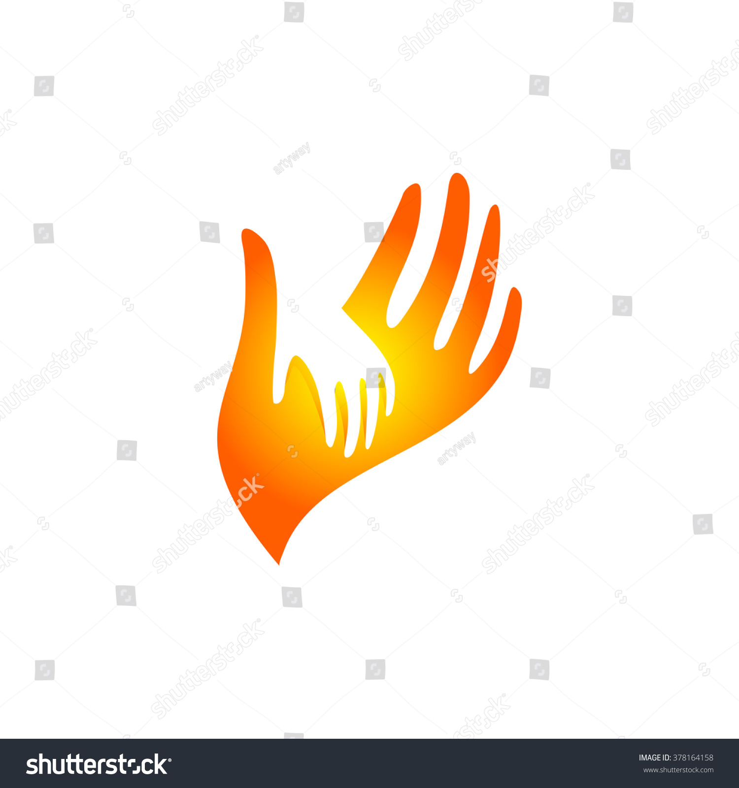 Download Isolated Orange White Vector Hands Logo Stock Vector ...