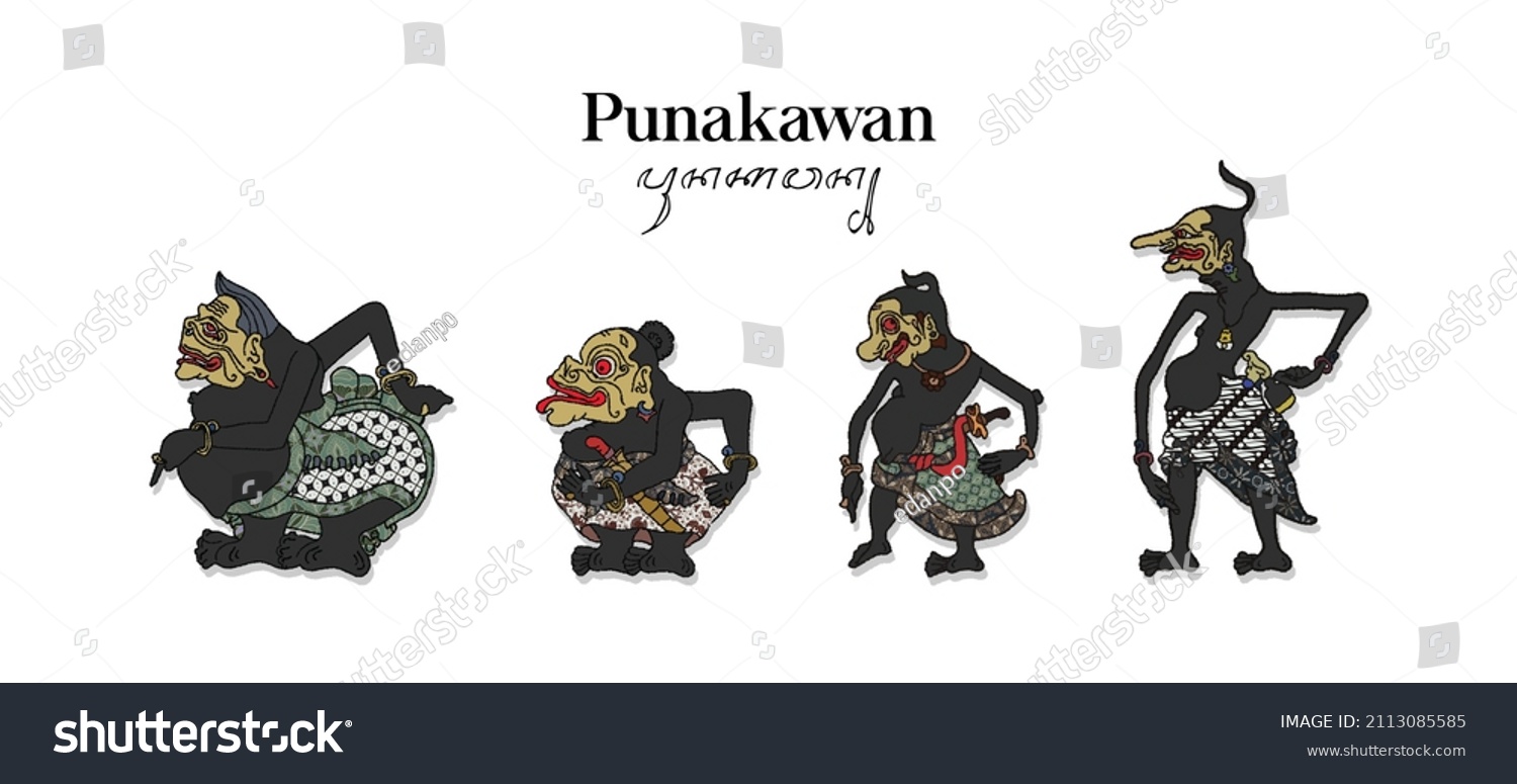 SVG of Isolated Punakawan wayang illustration. Hand drawn Indonesian shadow puppet. svg