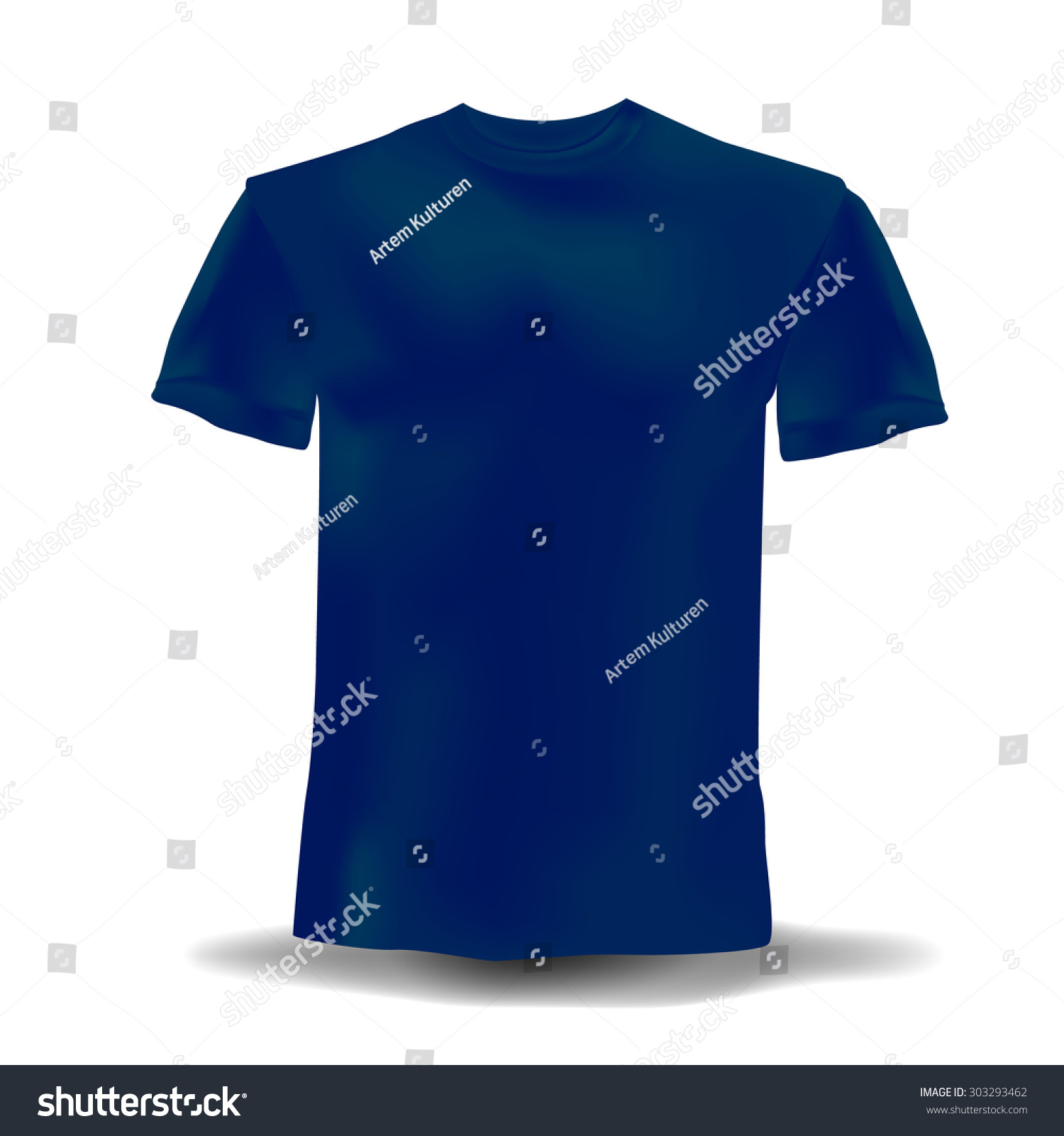 Isolated Realistic Navy Blue Template Tshirts Stock Vector 303293462 ...