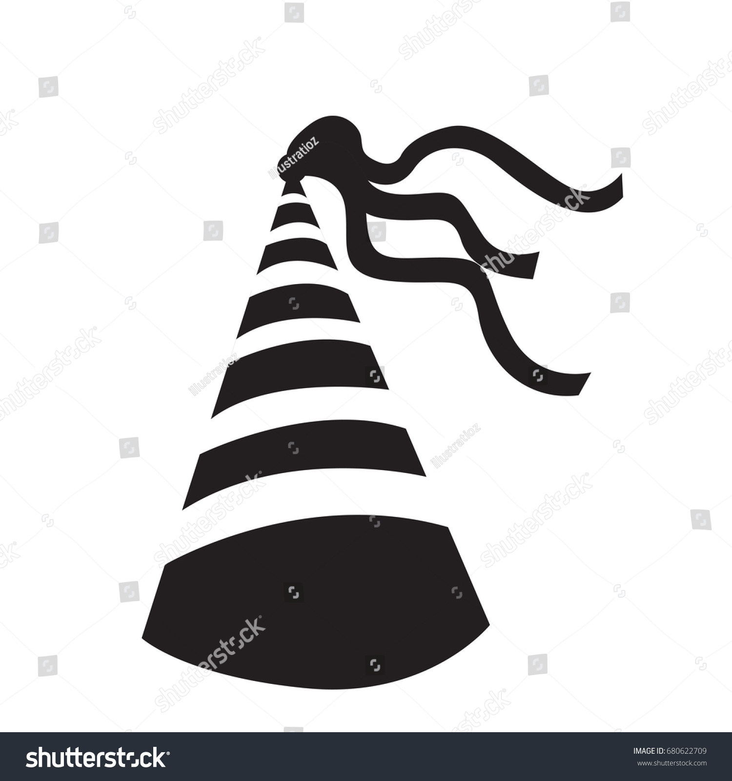 Download Isolated Silhouette Birthday Hat Vector Illustration Stock Vector Royalty Free 680622709