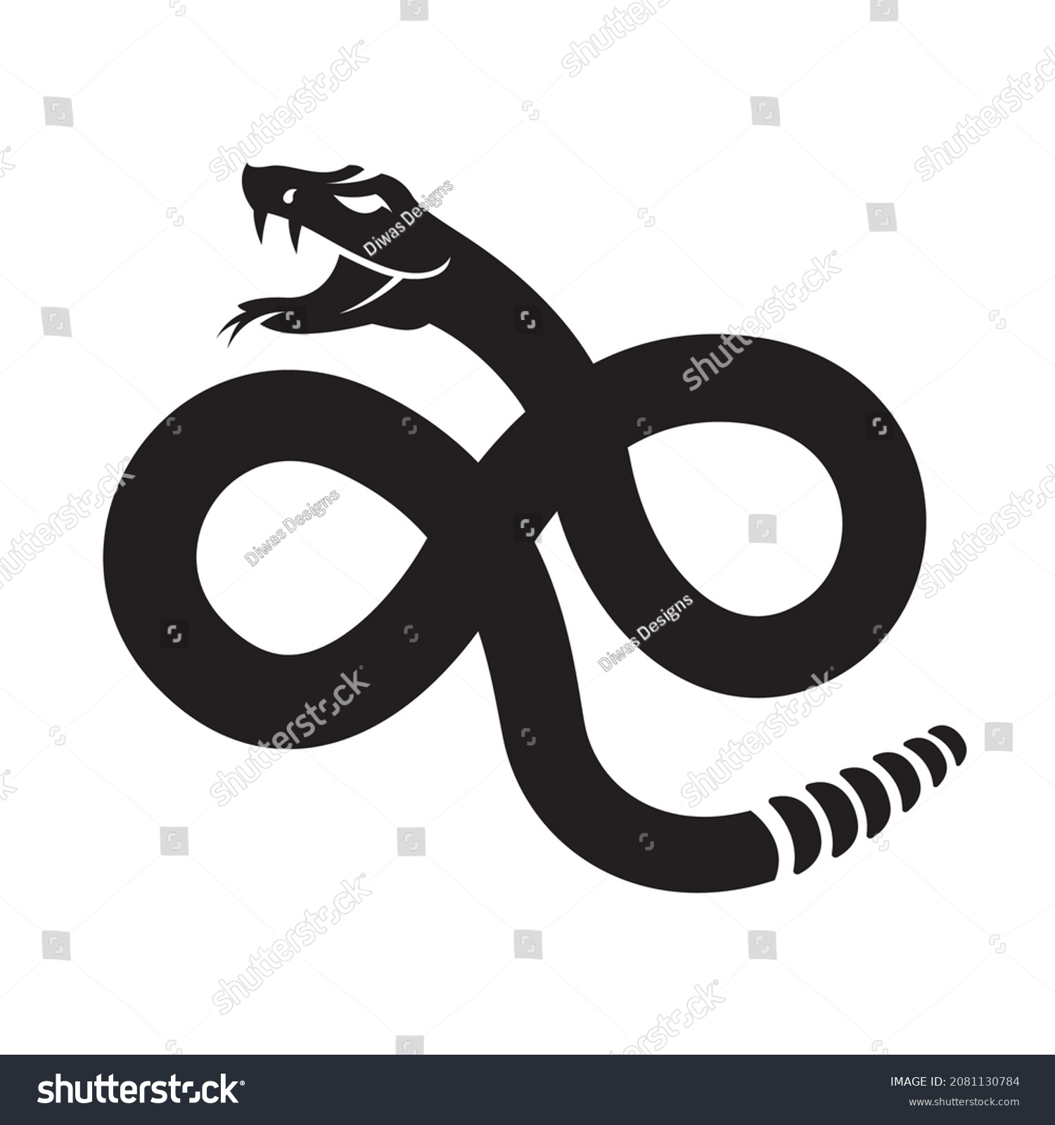 SVG of Isolated silhouette Rattlesnake flat logo icon vector	
 svg