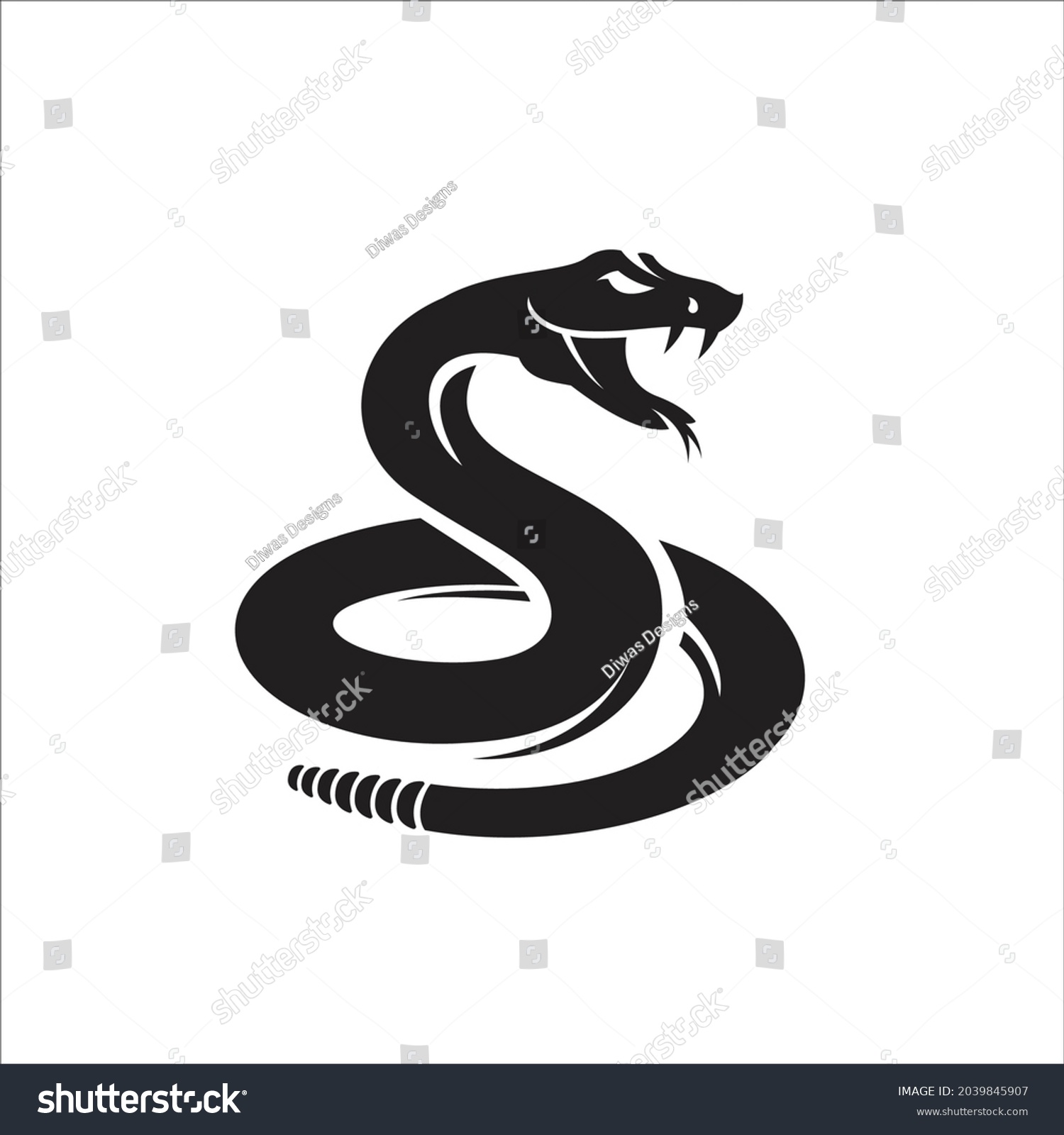 SVG of Isolated silhouette Rattlesnake logo icon vector svg