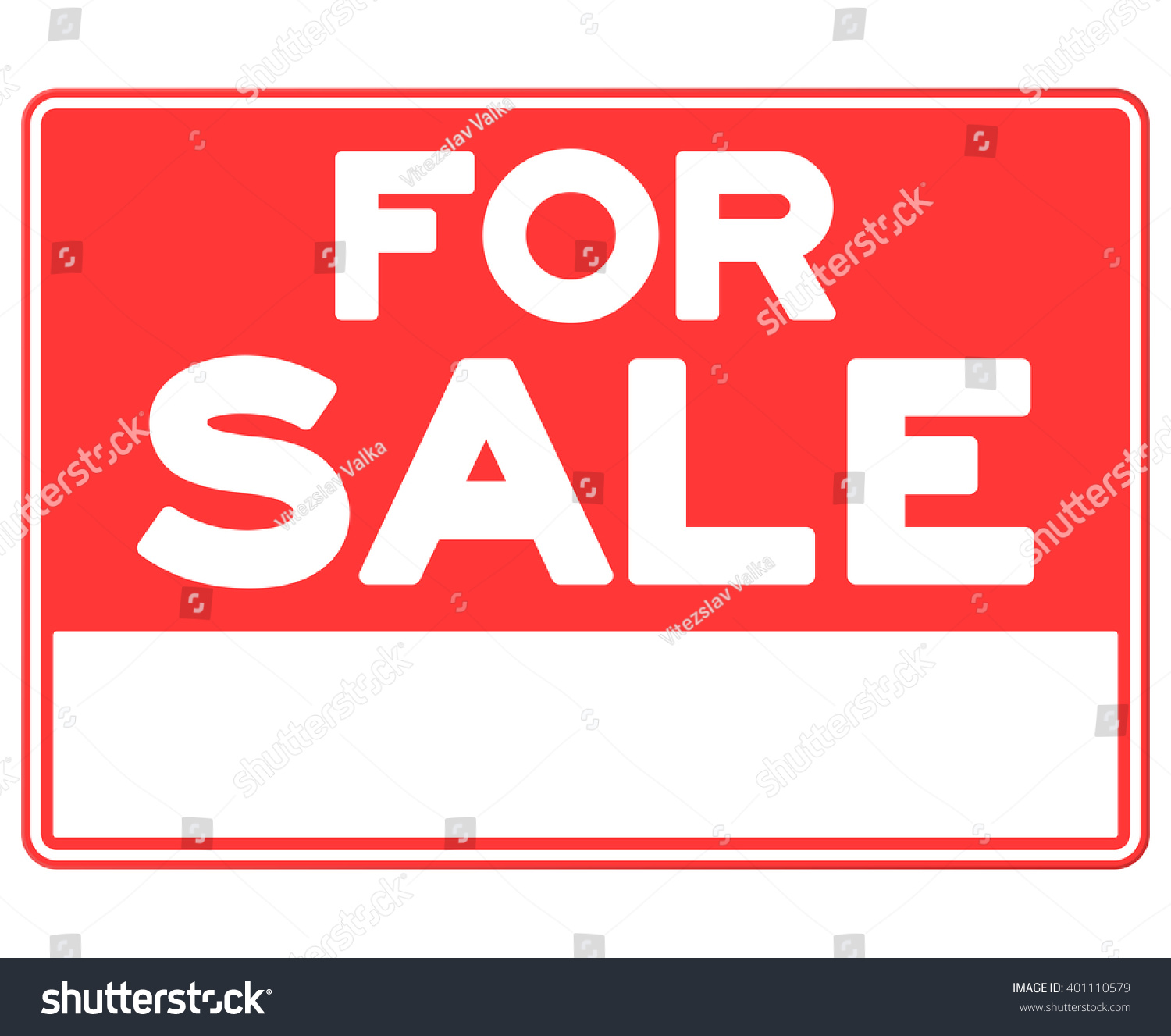 Isolated Single Red White Sale Sign Stock Vector Royalty Free
