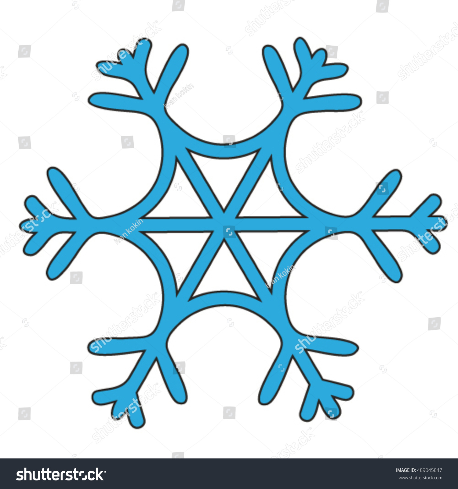 Isolated Snowflake Cartoon Vector Stock Vector (Royalty Free) 489045847 ...