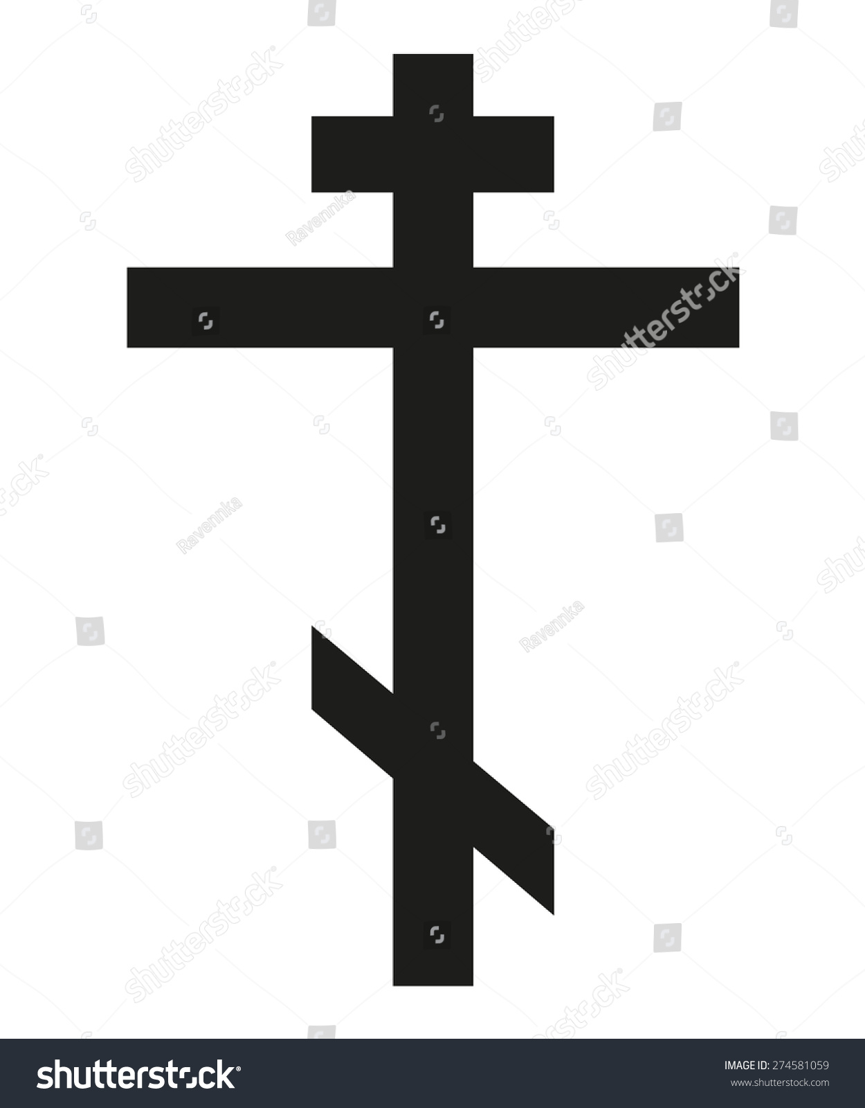 Isolated Symbol Orthodox Cross Black Color Stock Vector (Royalty Free ...