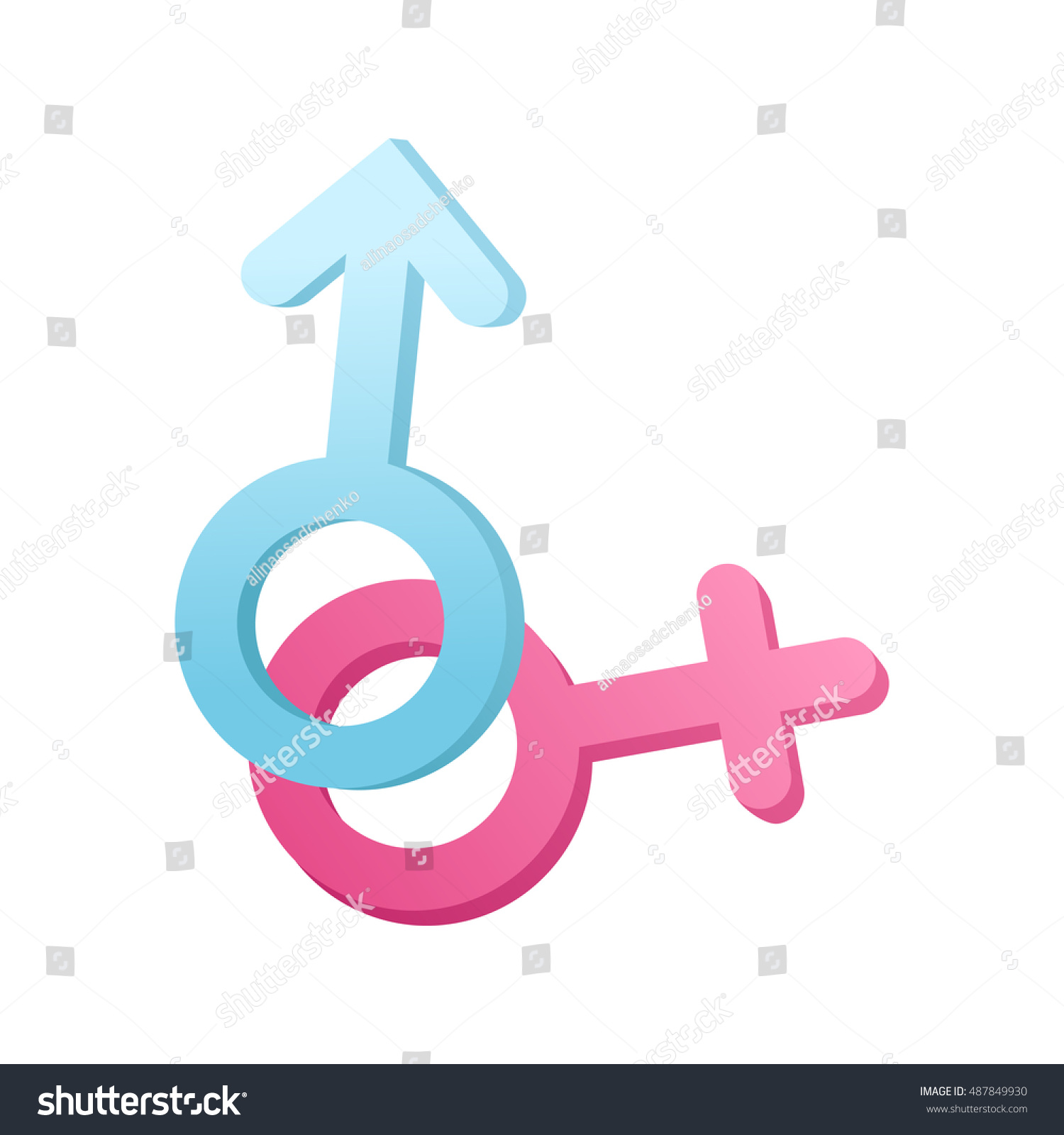 Isolated Symbols Sex Male Female Pink Stock Vector Royalty Free 487849930