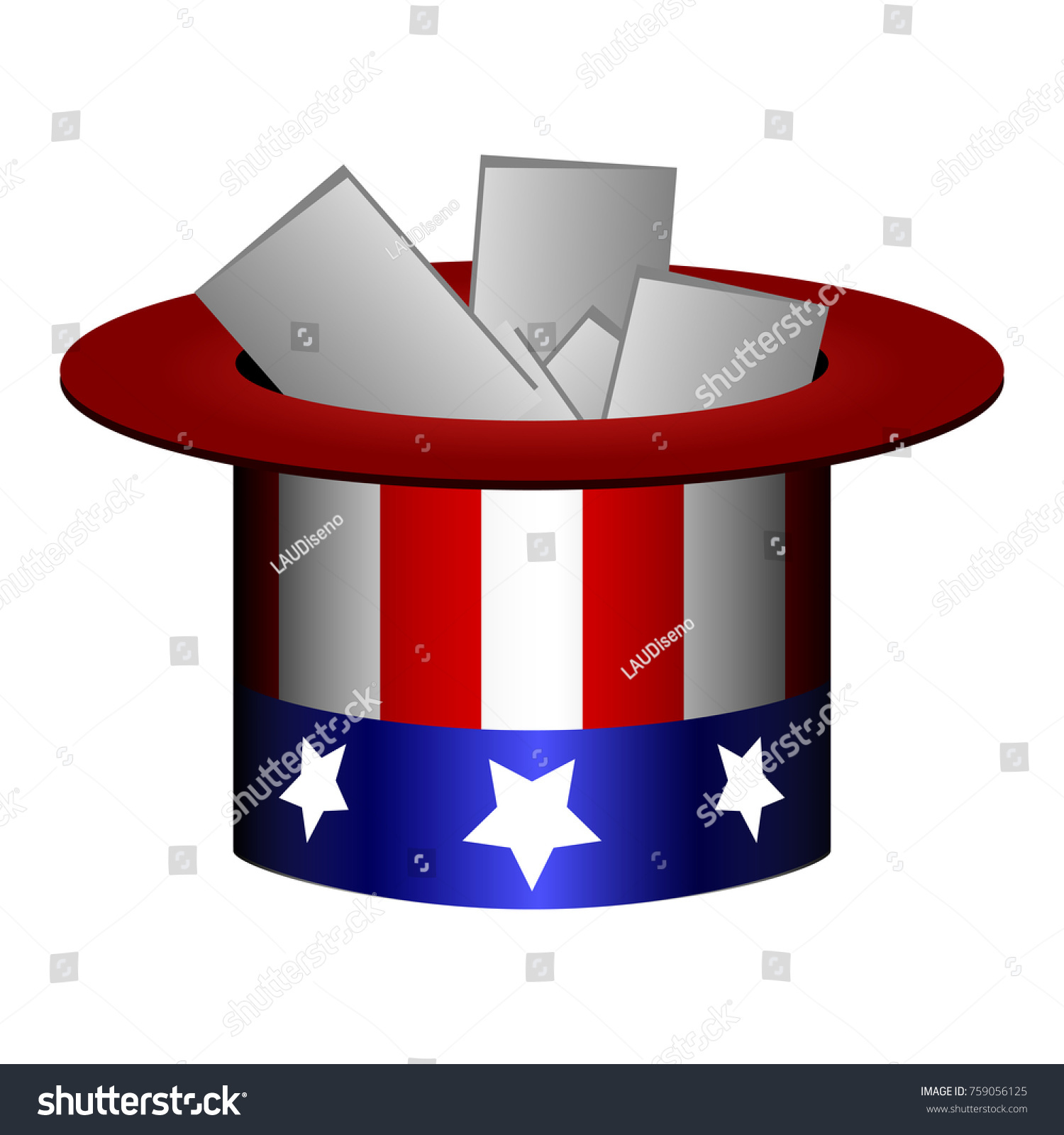 SVG of Isolated traditional hat of united states with electoral cardon a white background, vector illustration svg
