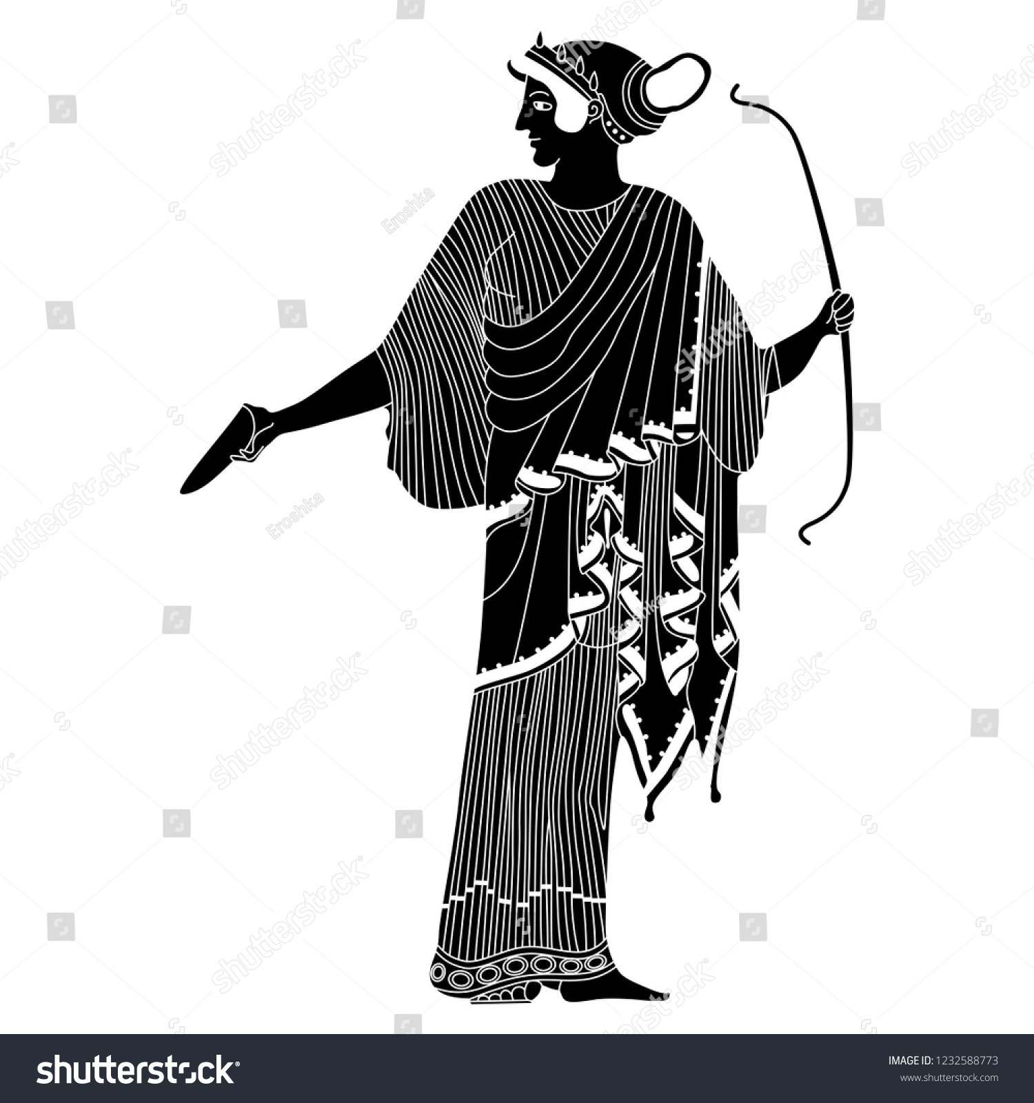 Isolated Vector Illustration Ancient Greek Female Stock Vector (Royalty ...