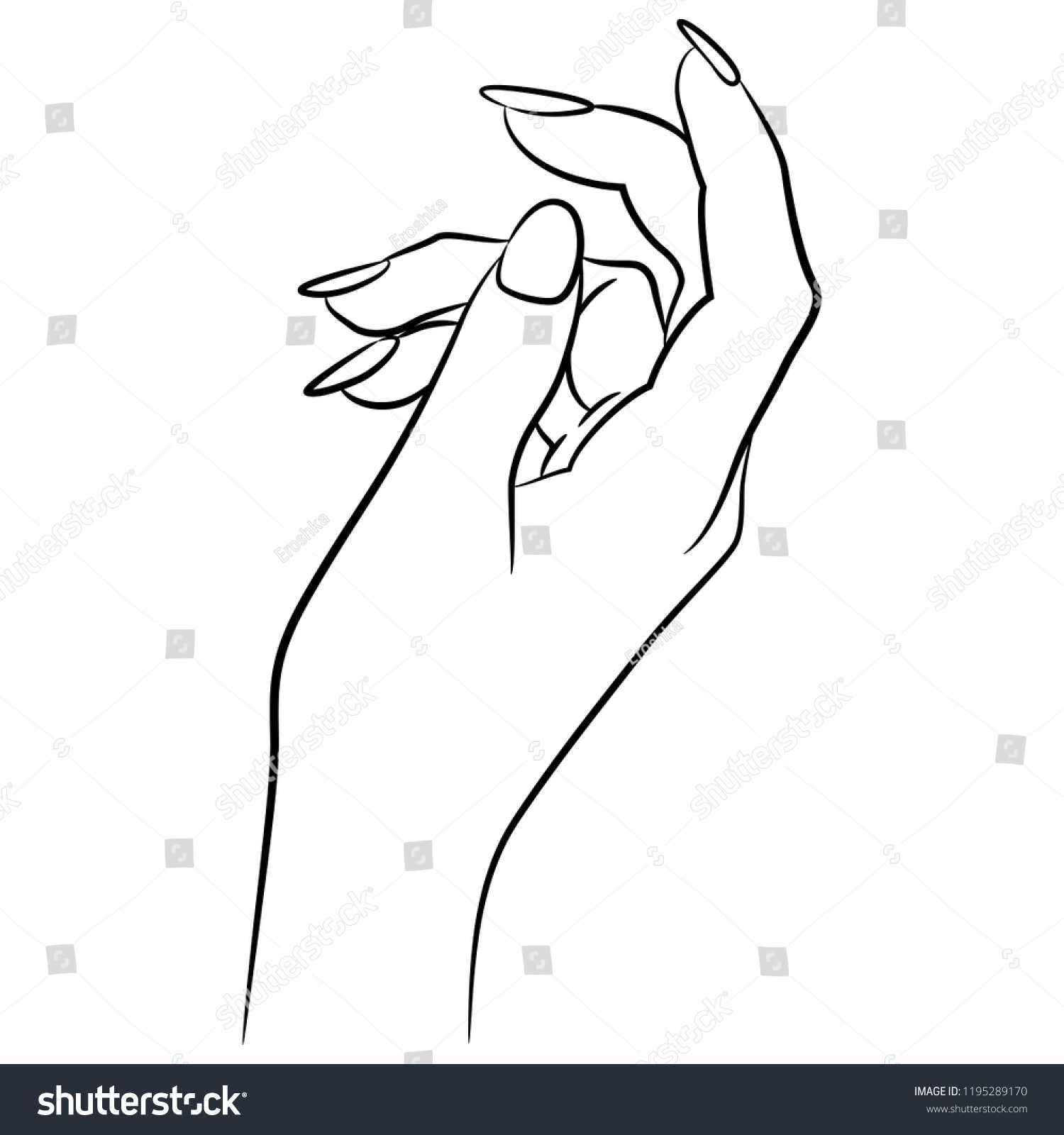 Isolated Vector Illustration Beautiful Female Hand Stock Vector ...