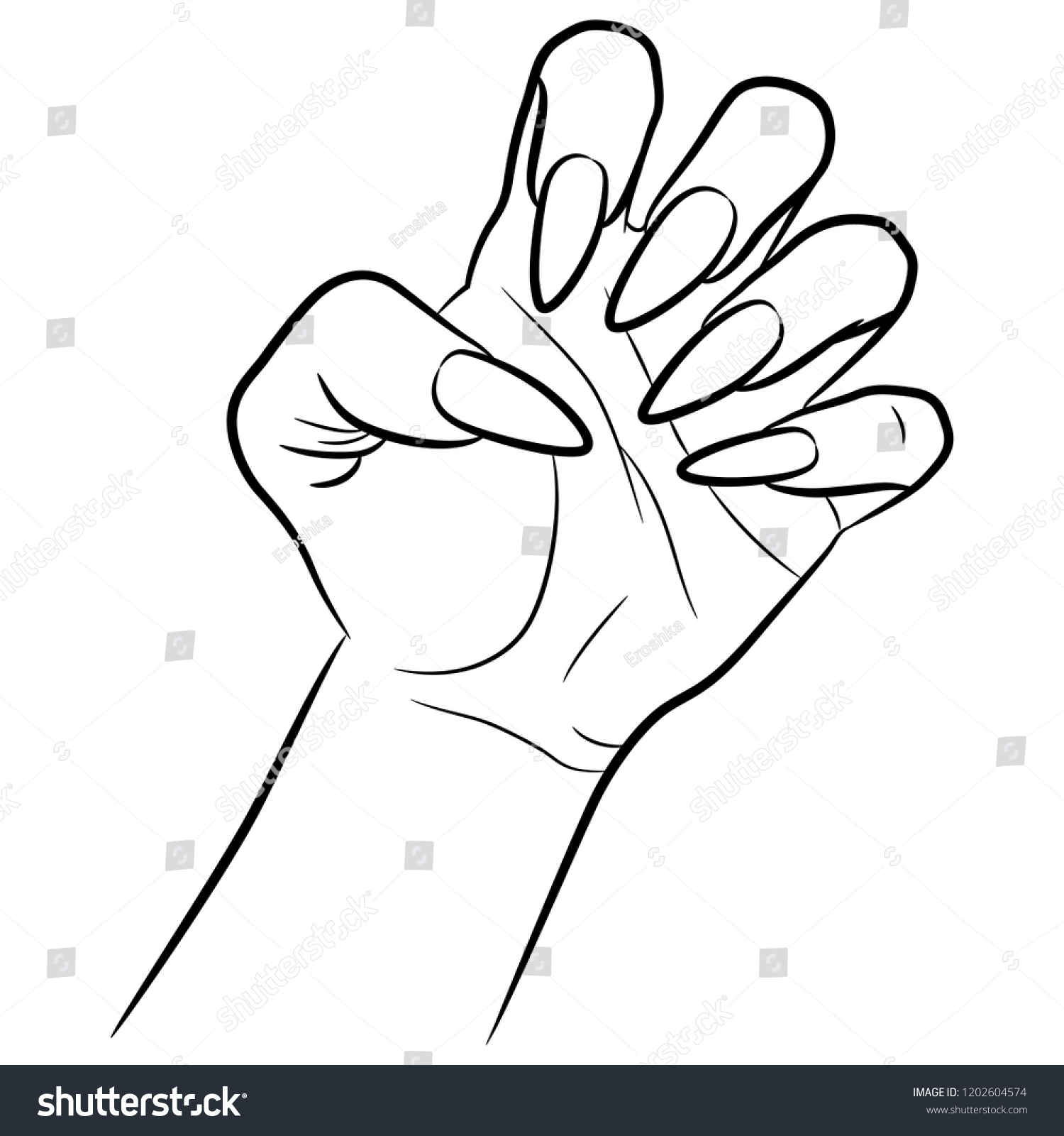 Isolated Vector Illustration Human Hand Clenched Stock Vector Royalty Free