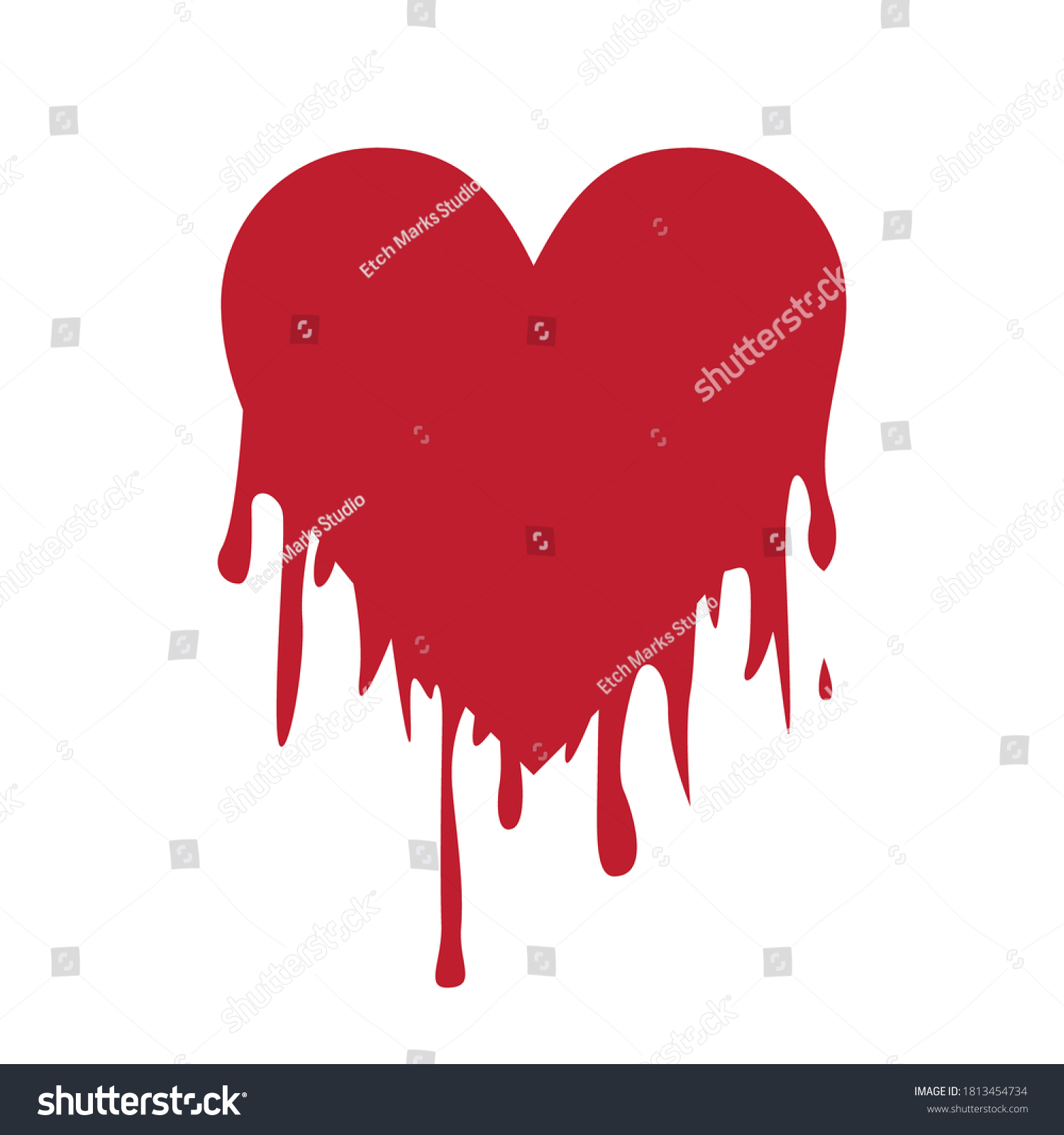 SVG of Isolated vector illustration of a bleeding heart. svg