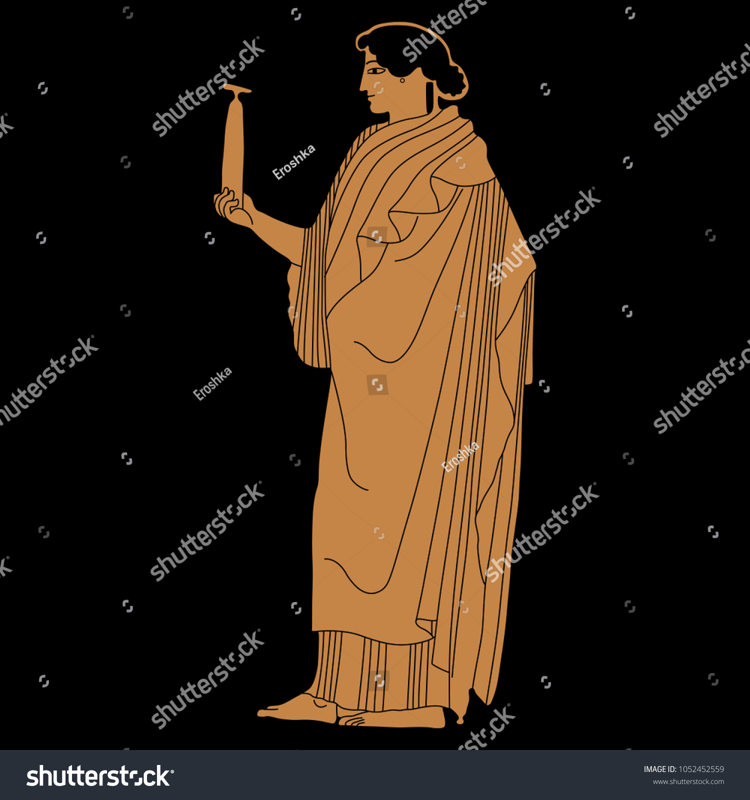 Isolated Vector Illustration Standing Ancient Greek Stock Vector ...