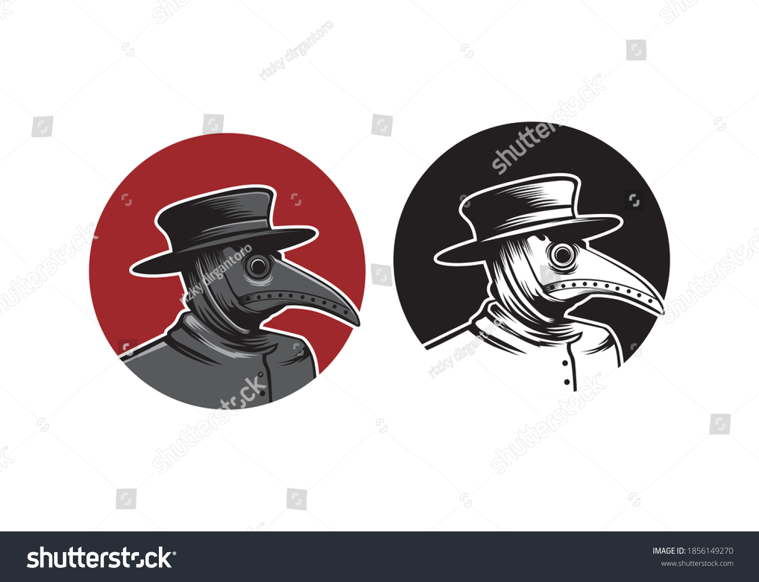 SVG of isolated vintage retro medieval plague doctor vector illustration svg