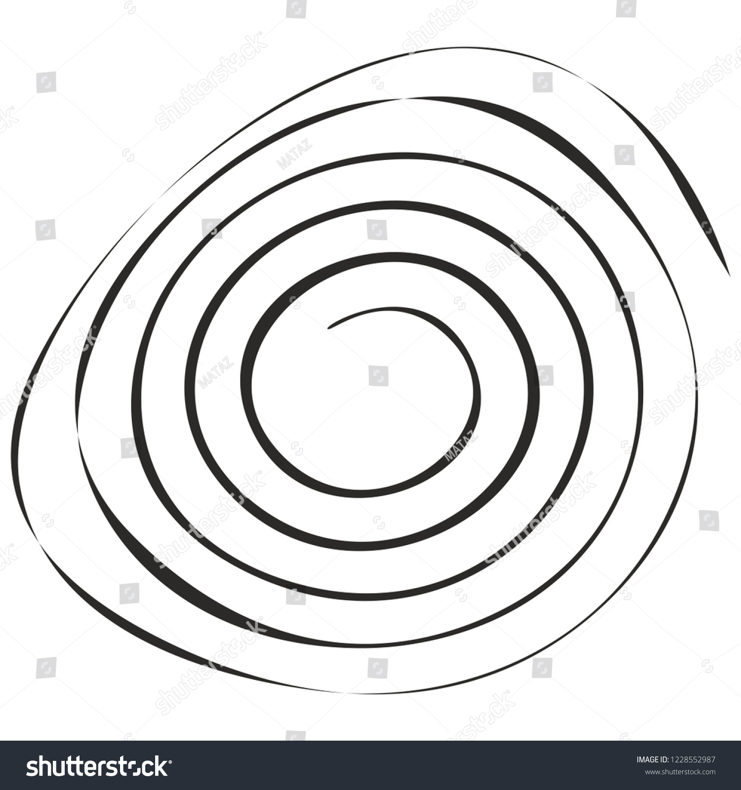 Isolated Vortex Spiral Design Element Black Stock Vector (Royalty Free ...