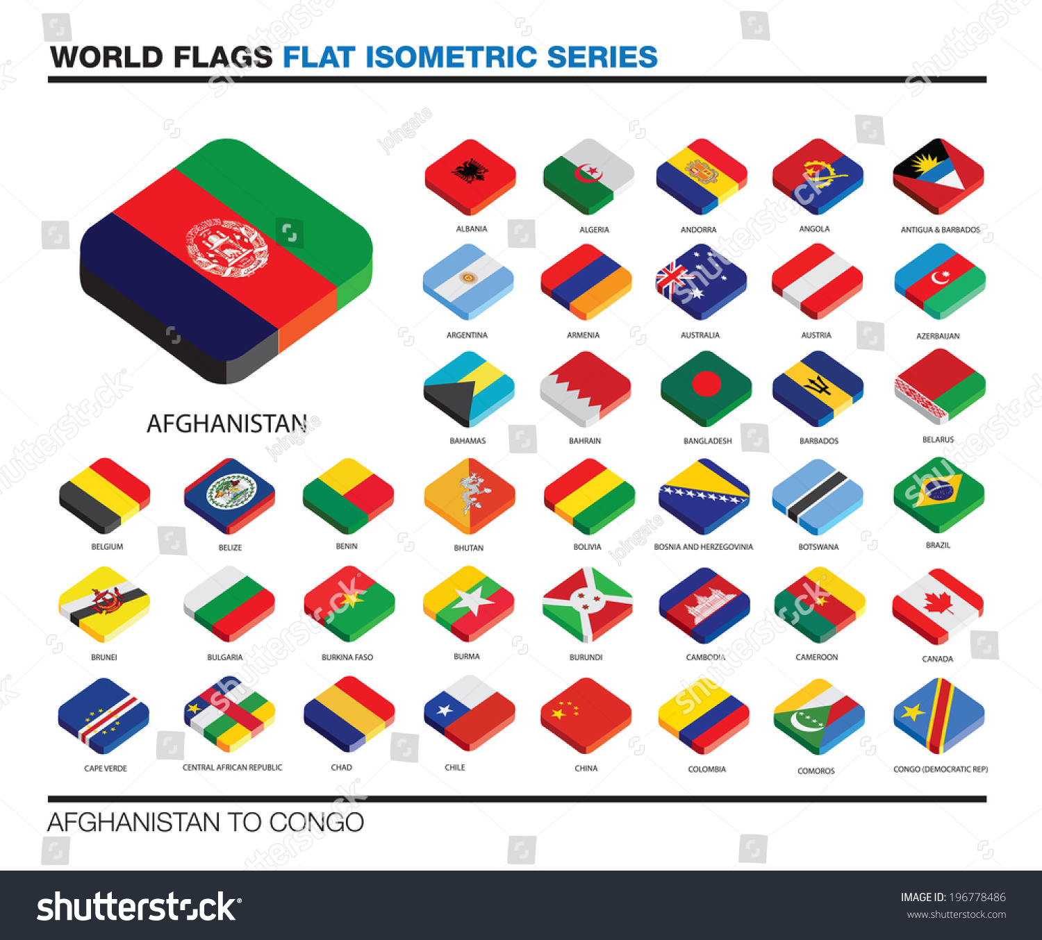 Isolated World Flags In Flat Colour On A White Background, Part Of A ...