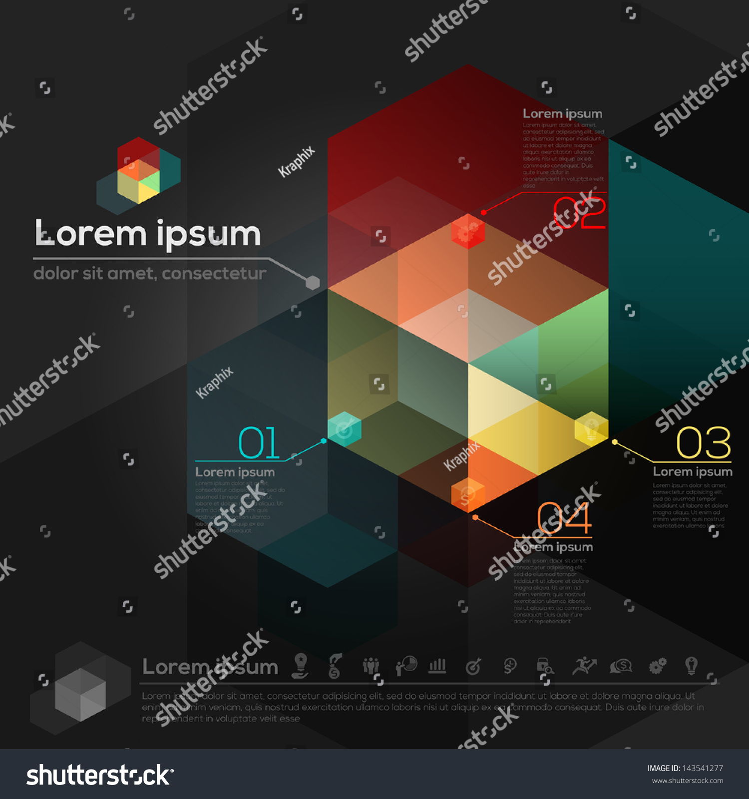 Isometric Hexagon Shapes Abstract Design Background Stock Vector 143541277 Shutterstock Hexagon Website Template