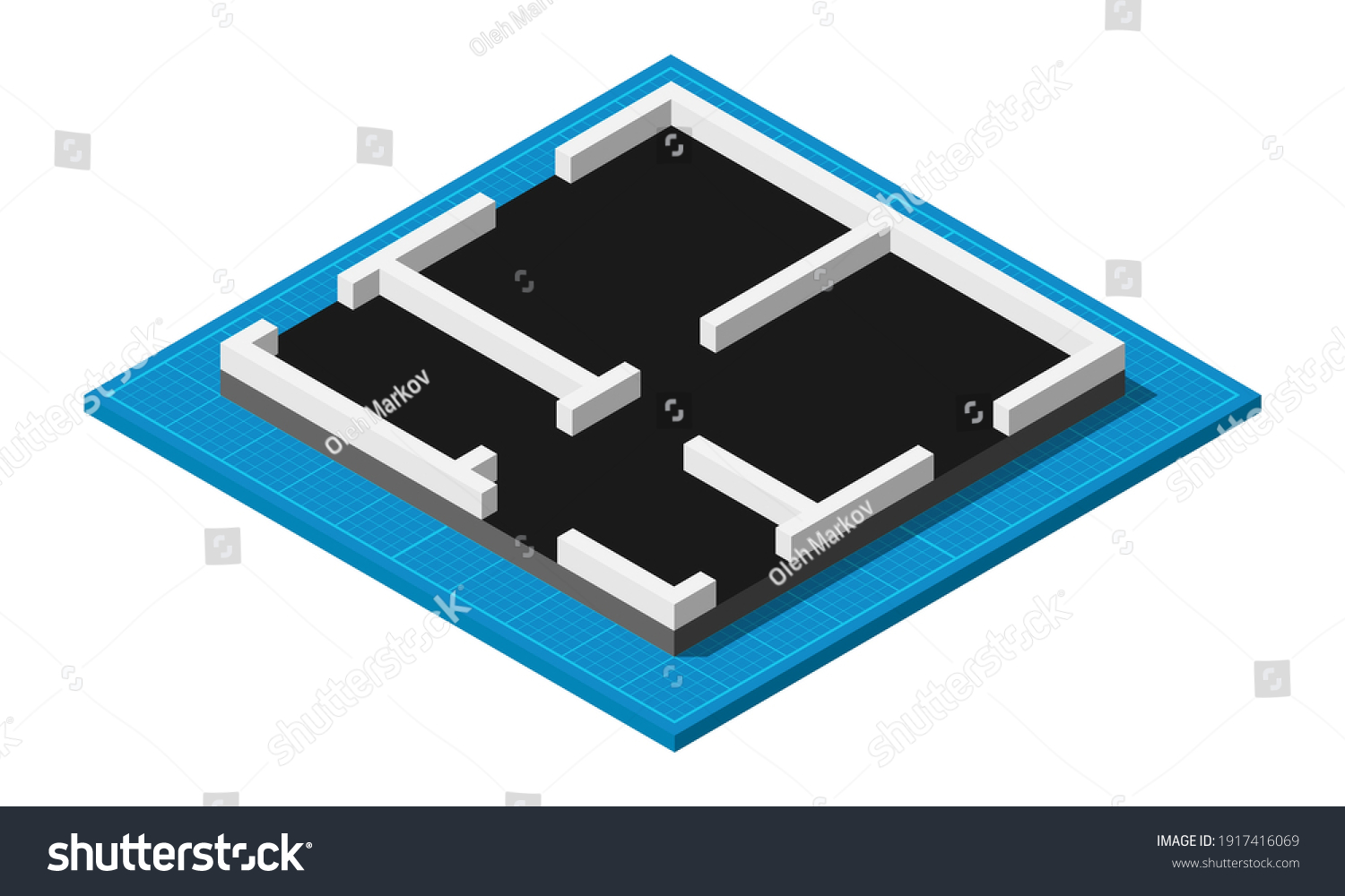 isometric-blueprint-house-floor-plan-simple-stock-vector-royalty-free