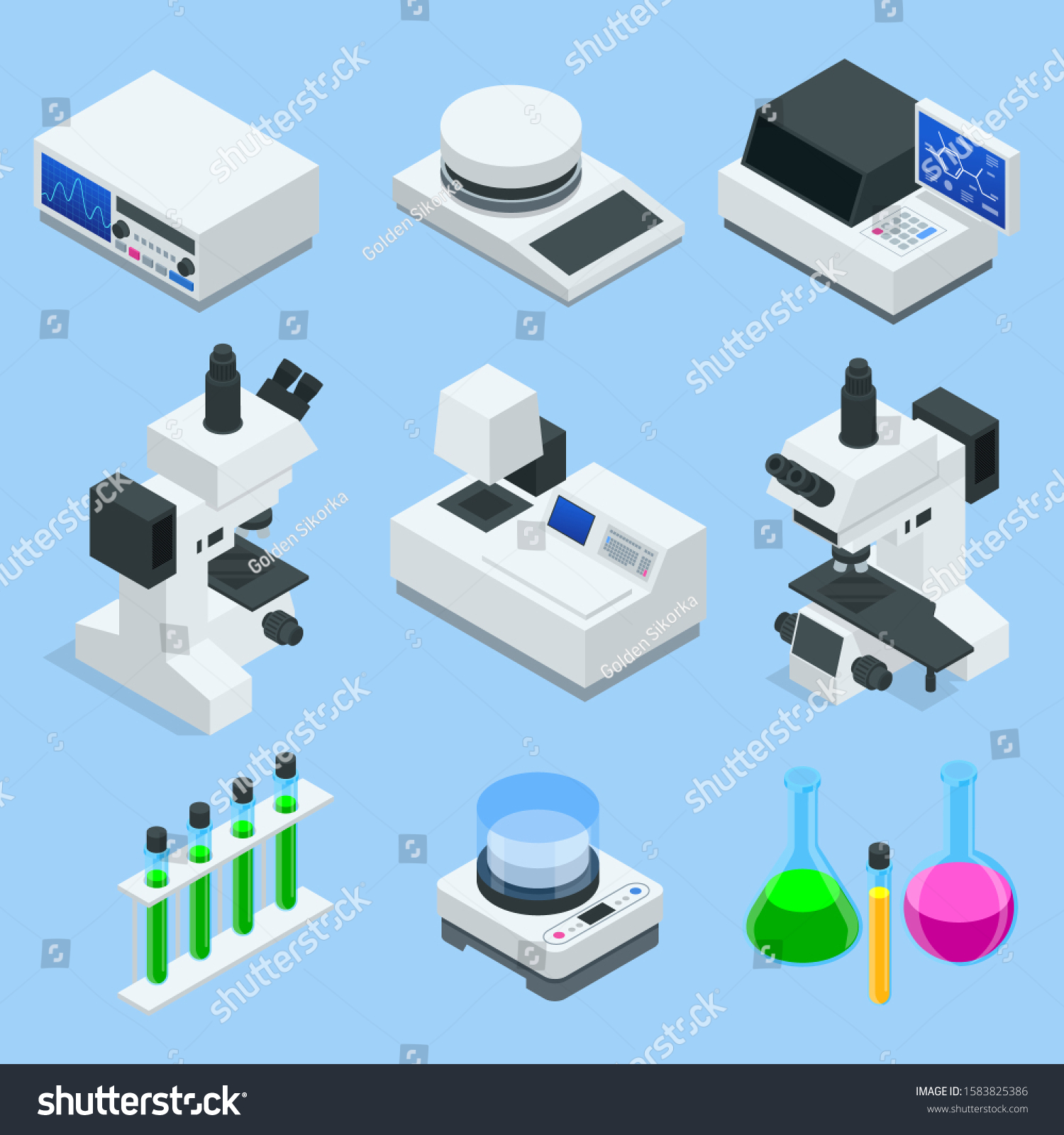 Isometric Concept Laboratory Exploring New Methods Stock Vector ...