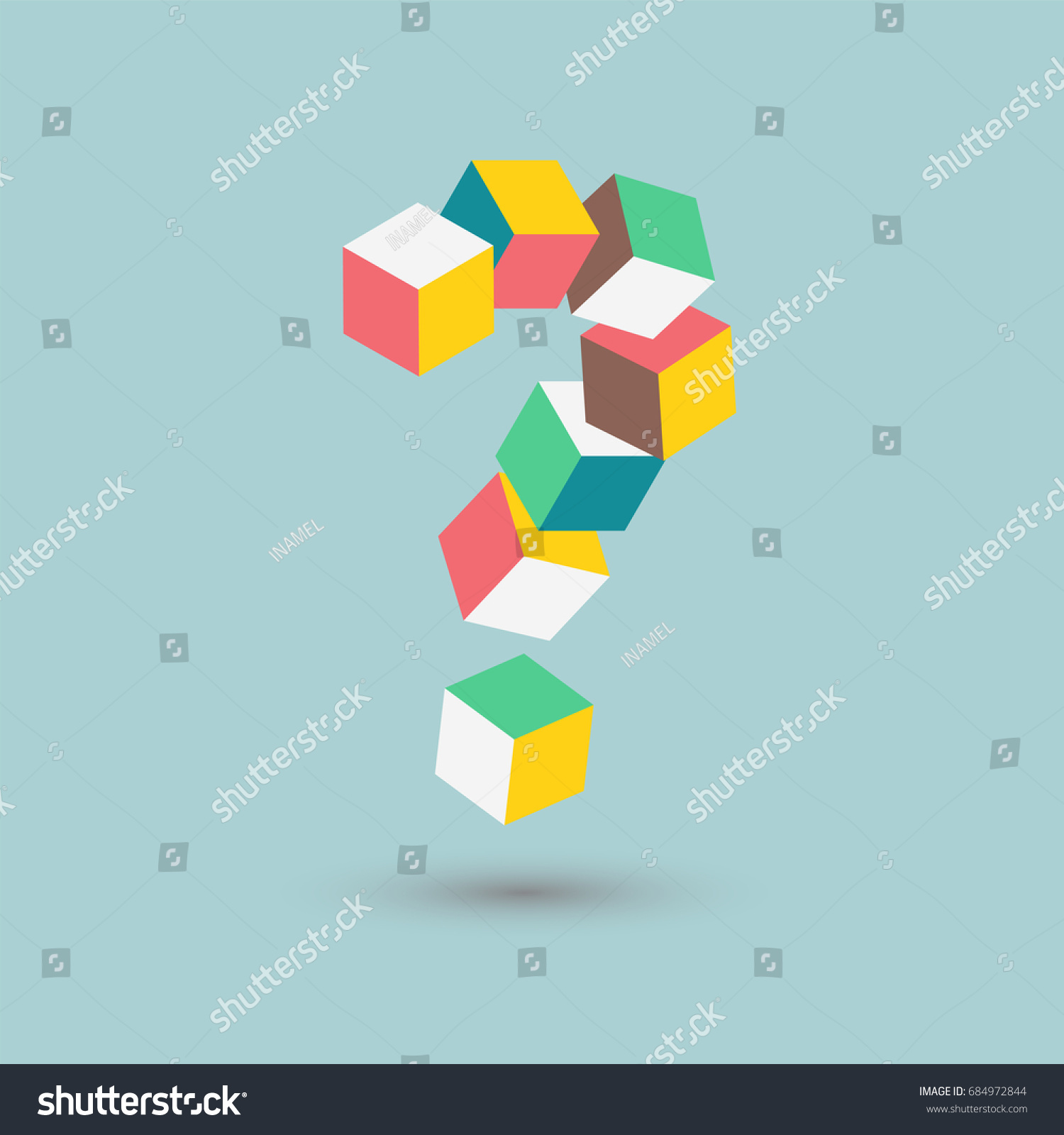 Isometric Doubts Difficult Puzzle Question Mark Stock Vector (Royalty ...