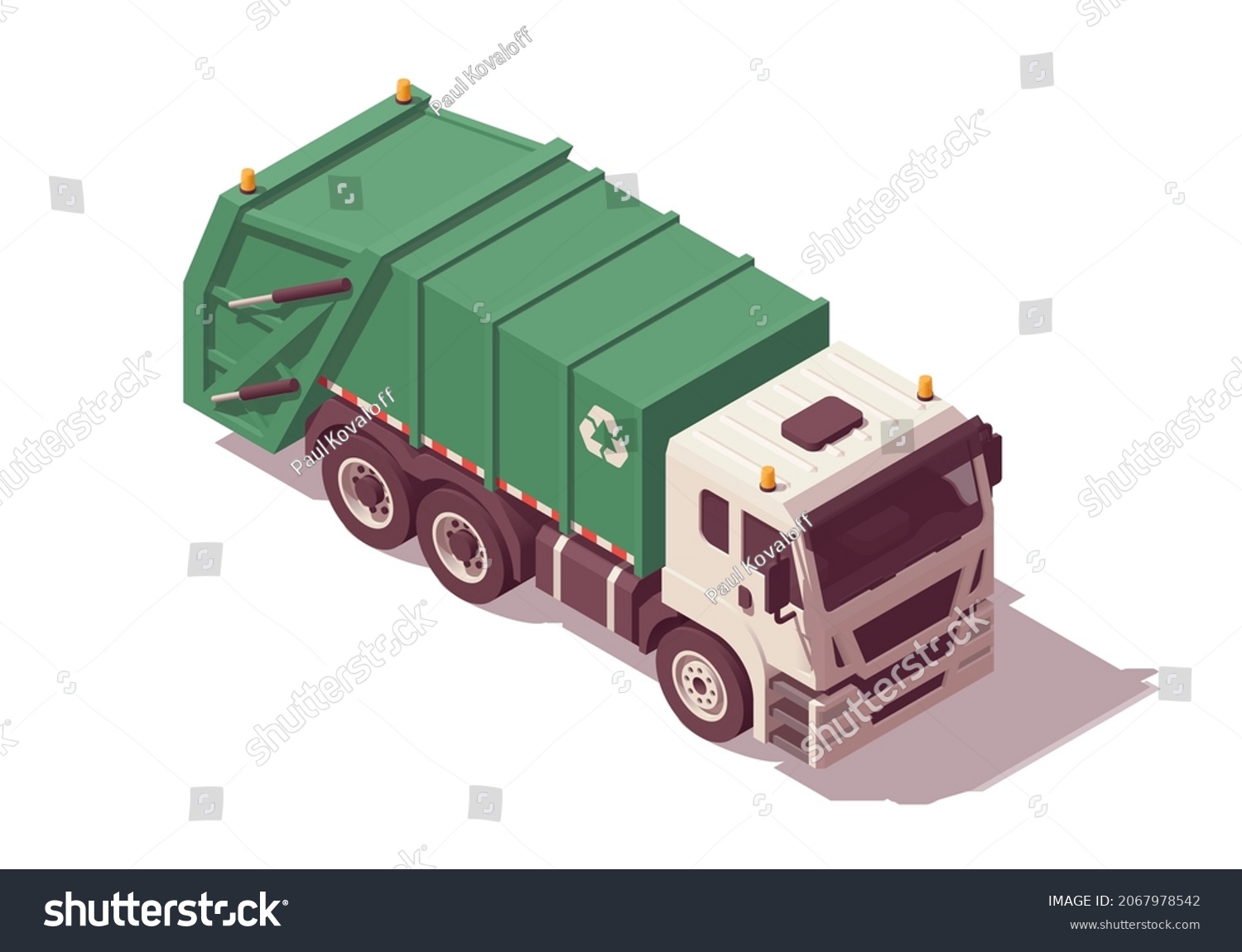 SVG of Isometric garbage truck. Vector illustration. Collection svg