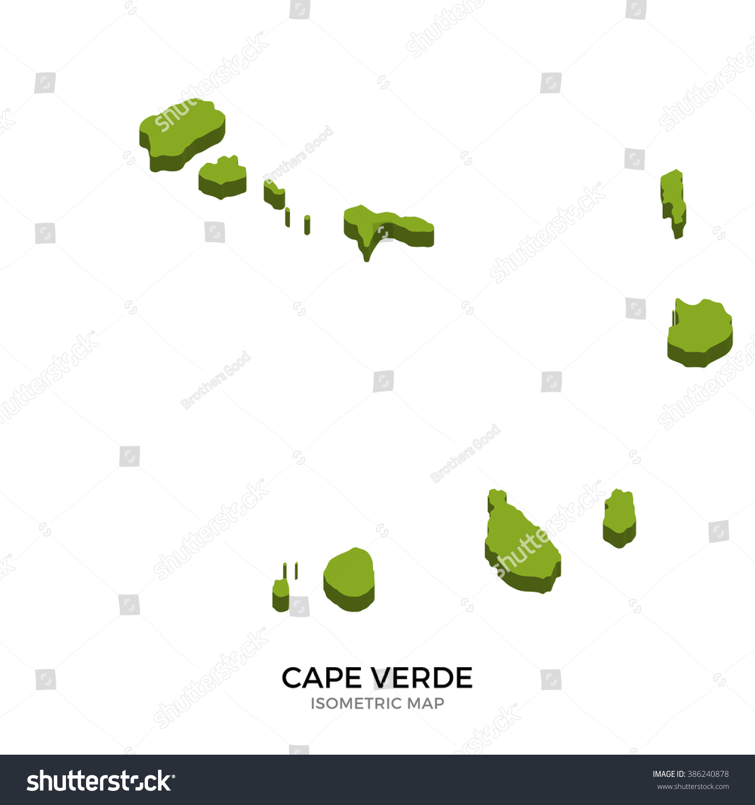 Isometric Map Cape Verde Detailed Vector Vector De Stock Libre De Regalías 386240878 7289