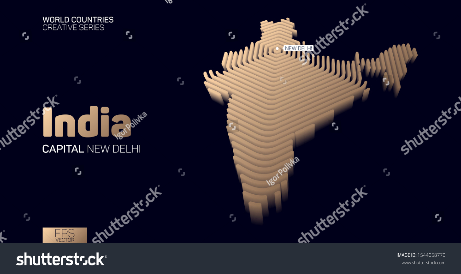 Isometric Map India Golden Hexagon Lines Stock Vector (Royalty Free ...