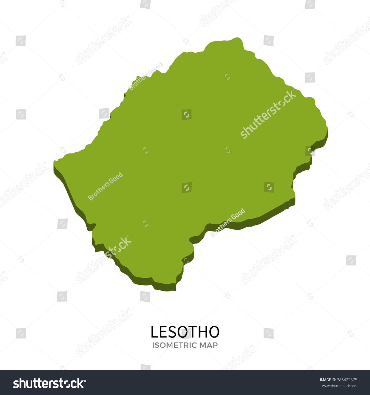 Isometric Map Lesotho Detailed Vector Illustration Stock Vector ...