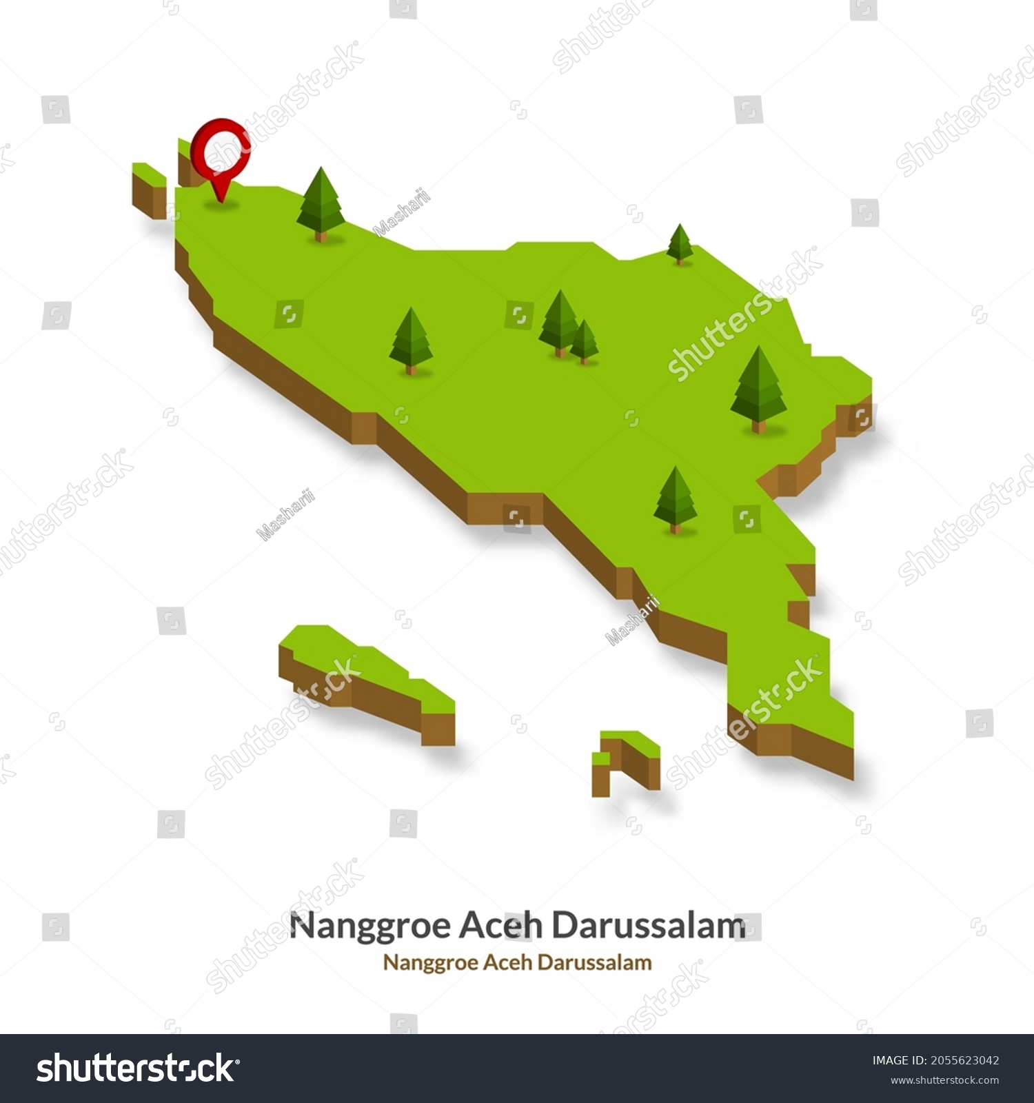 SVG of Isometric Map of Nanggroe Aceh Darussalam Province, Indonesia. Simple 3D Map. Vector Illustration  - EPS 10 Vector svg