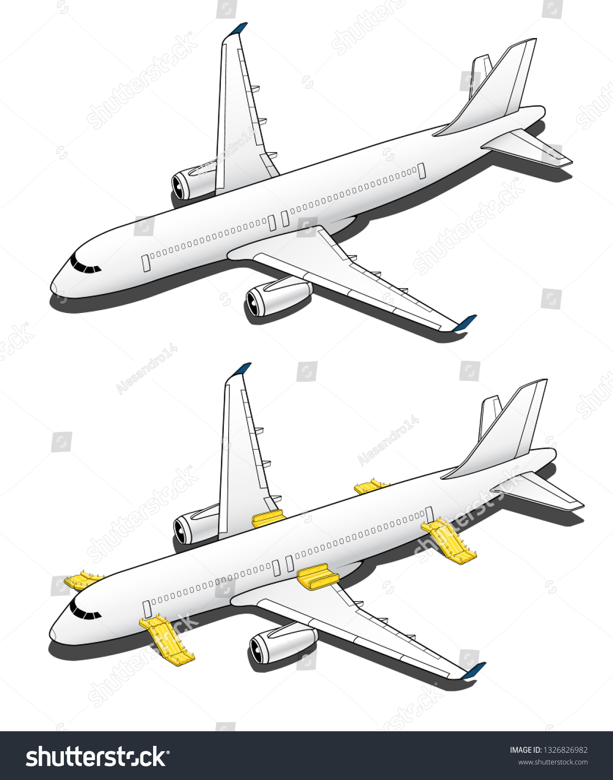 Isometric Plane Airplane Slide Plane 3d Stock Vector (royalty Free 