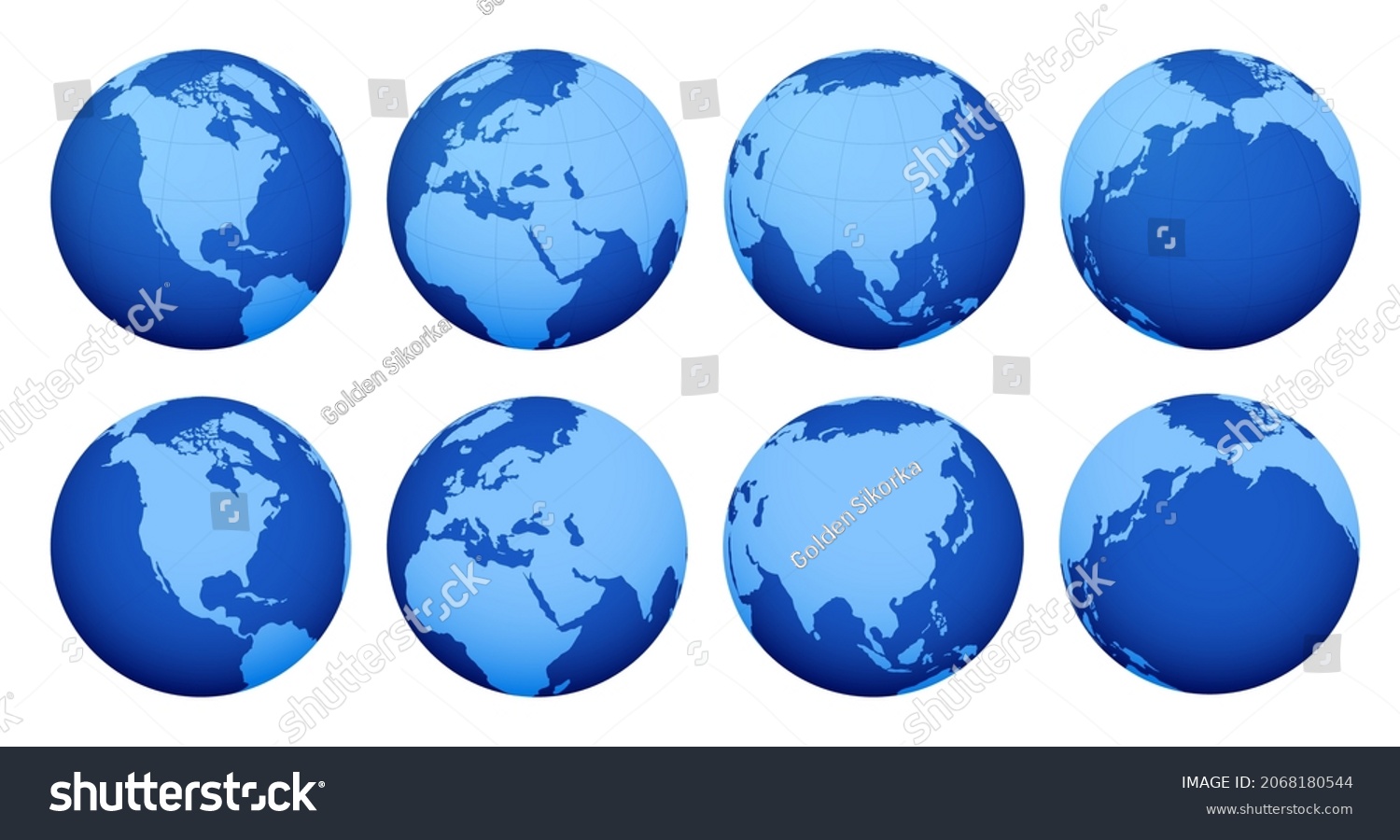 Isometric Set Planet Earth Global Map Stock Vector (Royalty Free ...