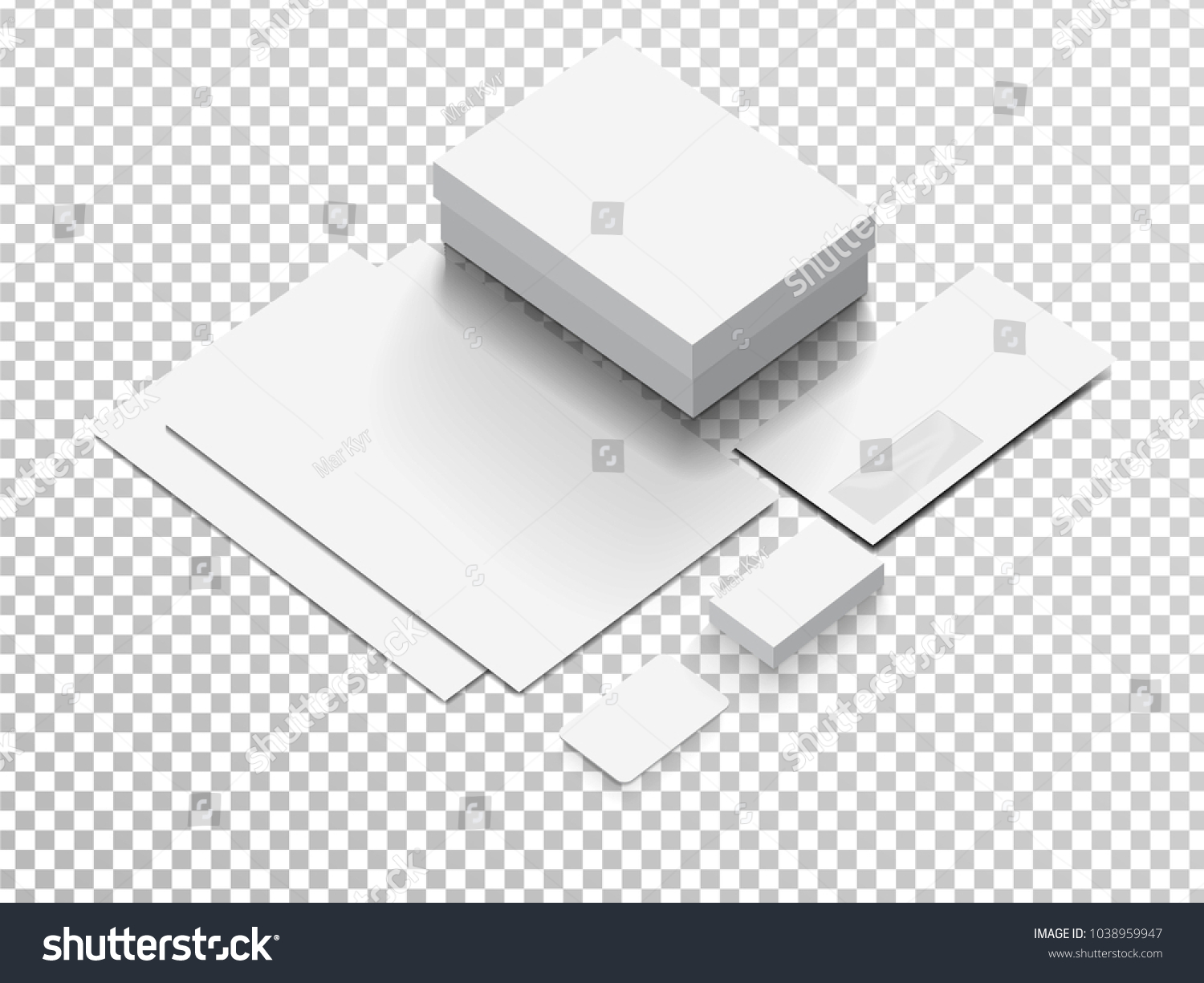 Download Isometric Stationery Mockup Vector Illustration Stock Vector Royalty Free 1038959947 PSD Mockup Templates