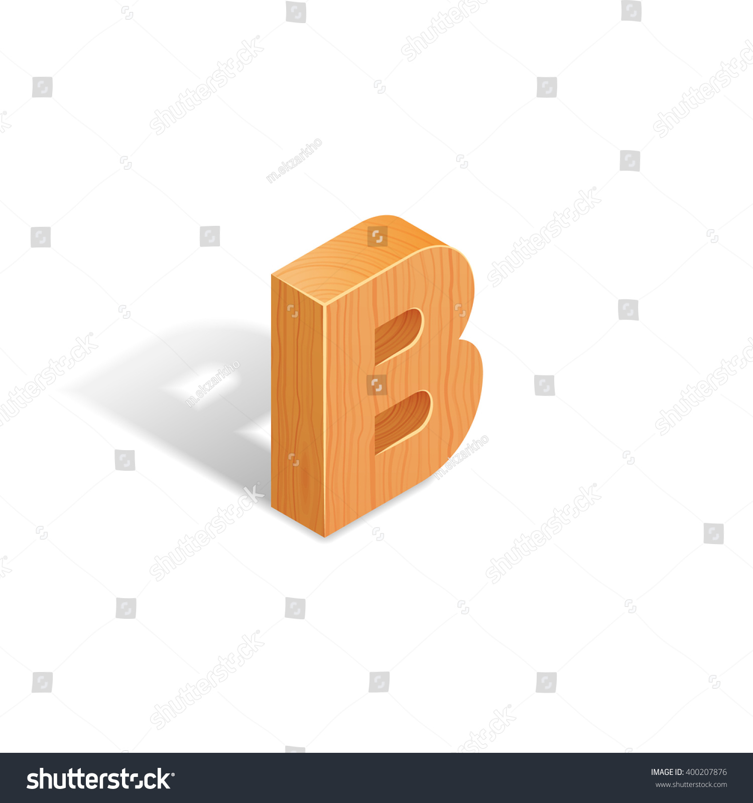 Isometric Wooden Letter B Shadow Stock Vector (Royalty Free) 400207876 ...