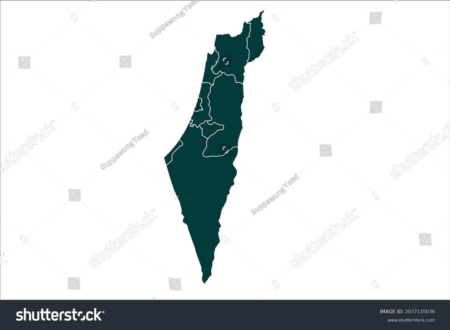 Israel Map Sacramento Green Color On Stock Vector (Royalty Free ...