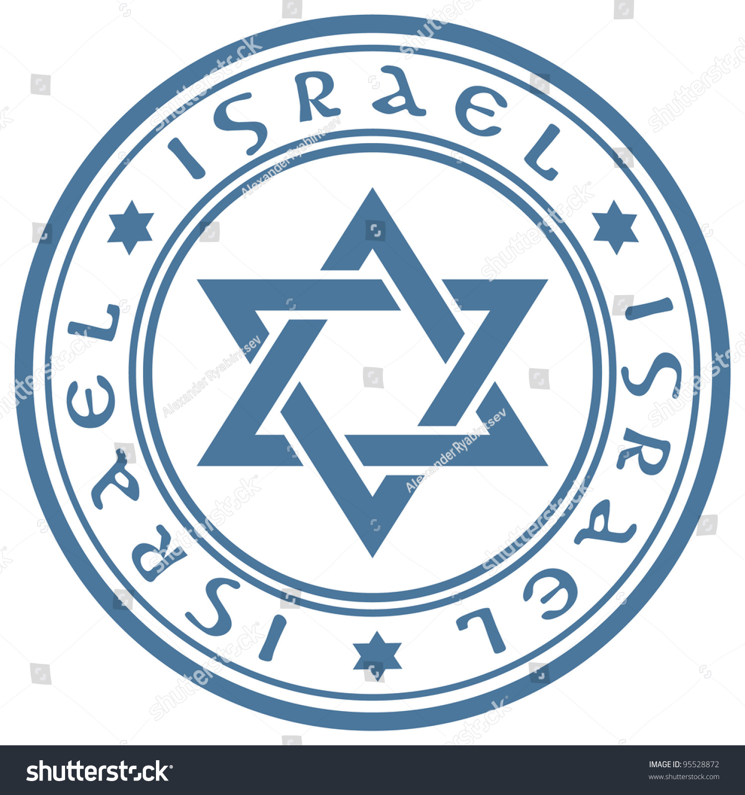 Israel Stamp Stock Vector 95528872 - Shutterstock