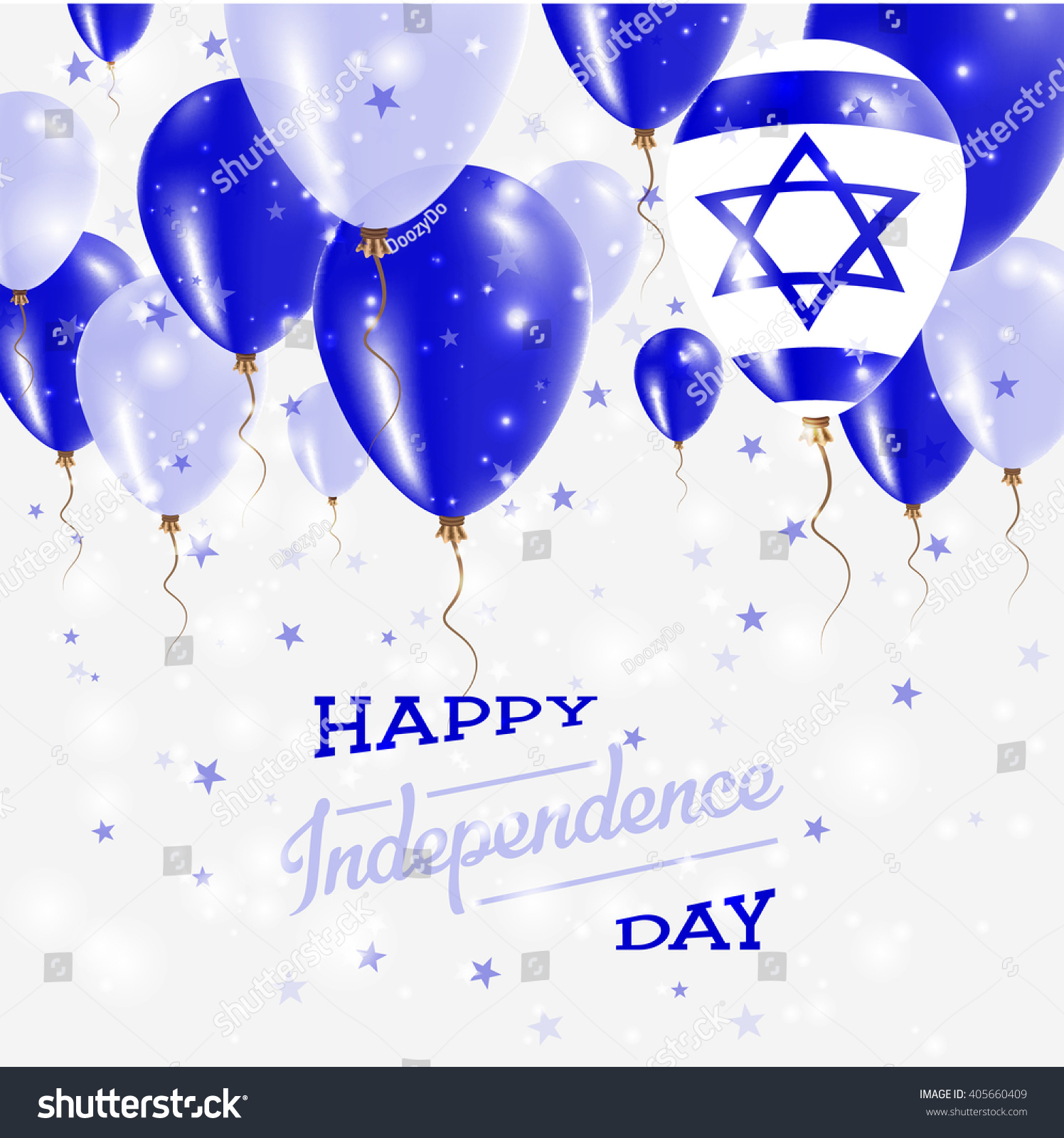 Israel Vector Patriotic Poster. Independence Day Placard With Bright ...