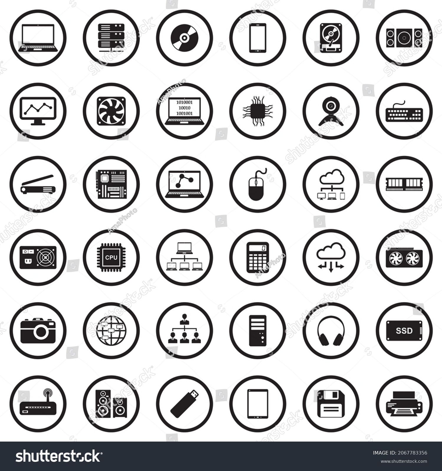 Icons Black Flat Design Circle Vector Stock Vector (Royalty Free ...