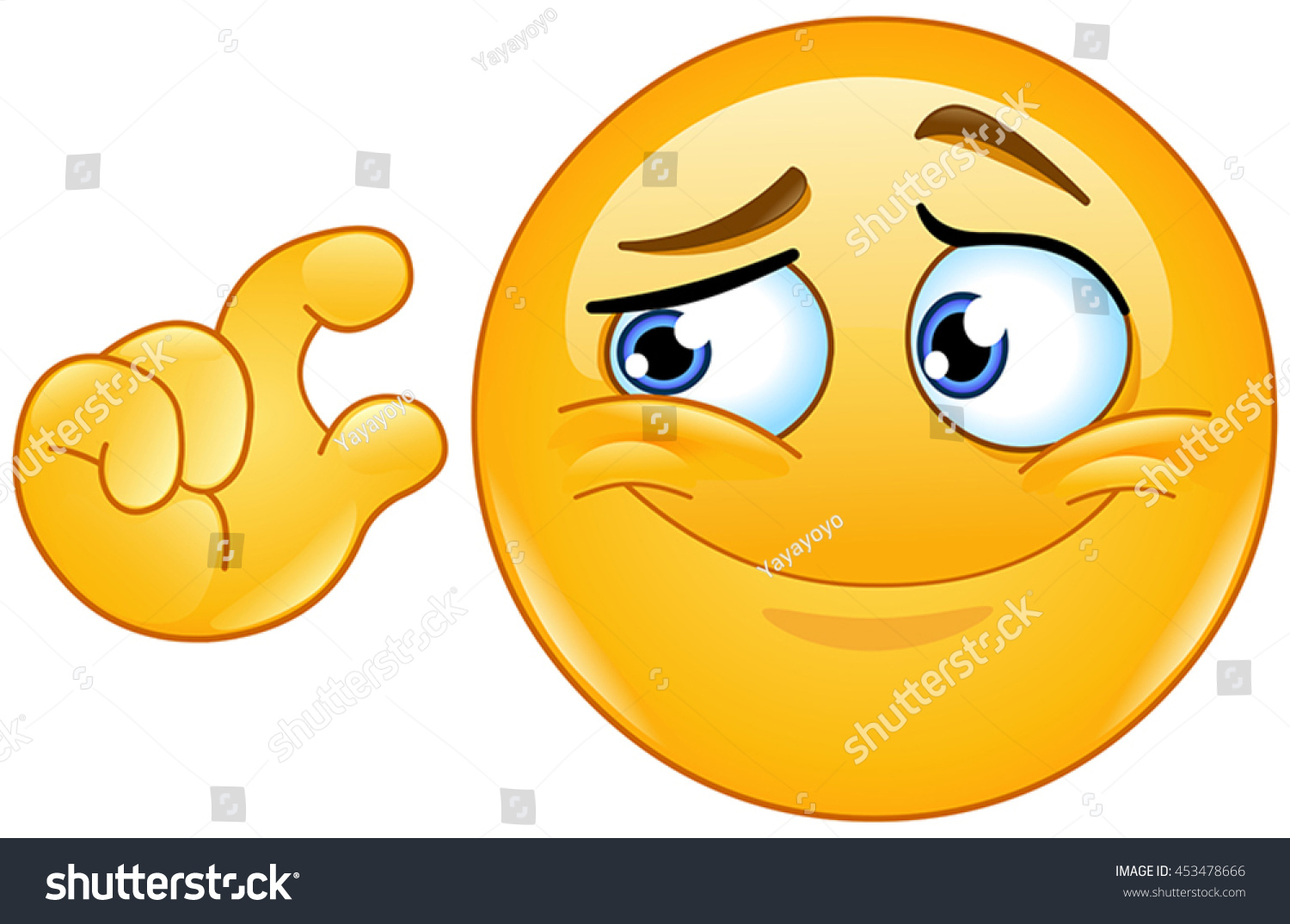 It Is Too Small. Emoticon Showing Small Size With Fingers. Stock Vector ...