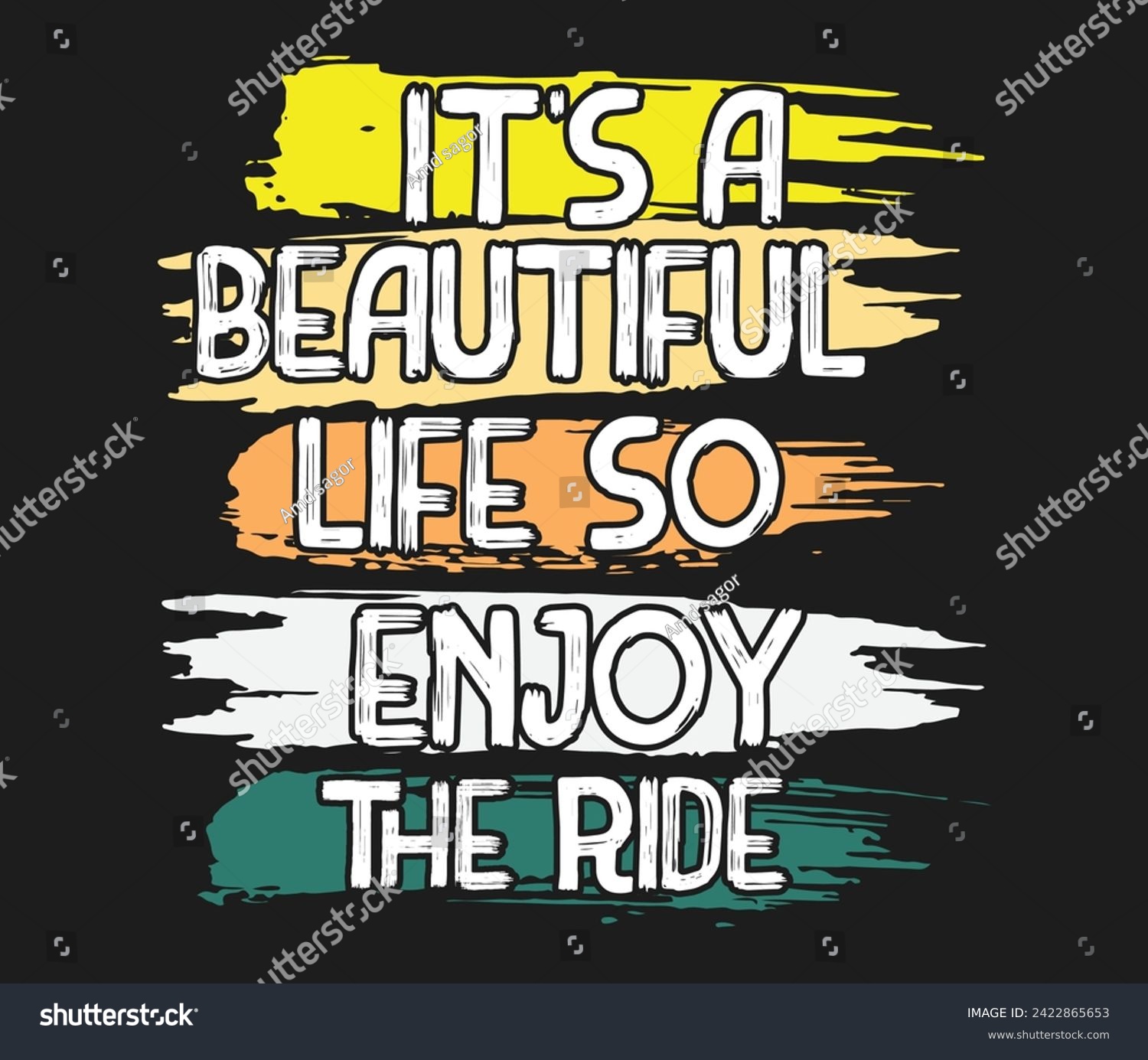 SVG of It's A Beautiful Life So Enjoy The Ride a Taxi Driver trendy typography T-shirt design Print template svg