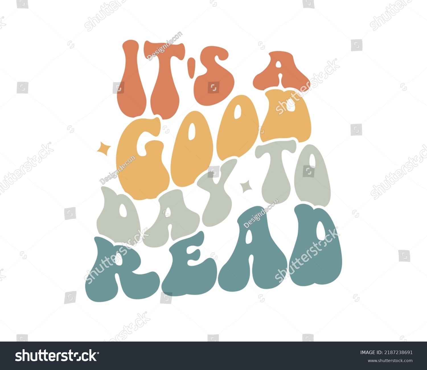 SVG of It's a good day to read Retro Reading wavy 3D typography Sublimation vector EPS on white background svg