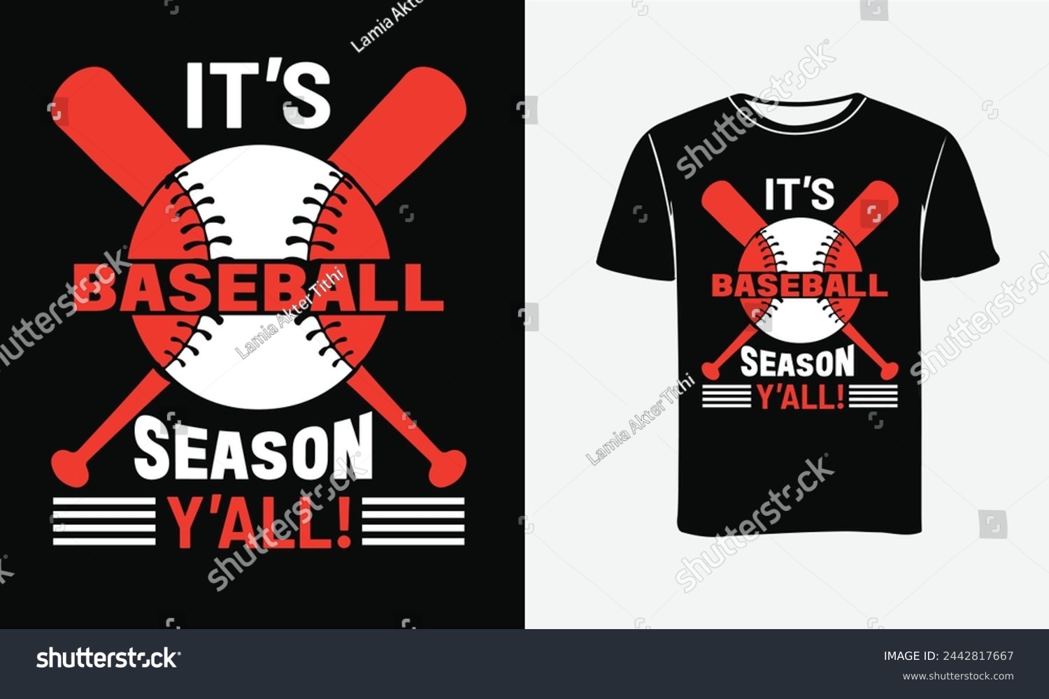 SVG of It,s Baseball Season Y,all Typography t - shirt Design . Baseball printer , Poster, Vector Art t-shirt design  svg