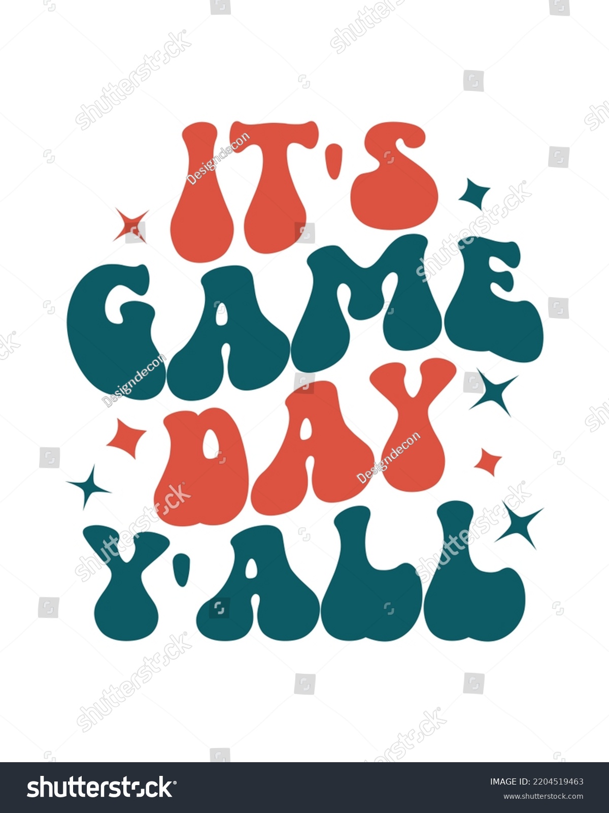 SVG of It's Game Day Y'all Baseball quote retro wavy typography sublimation SVG on white background svg