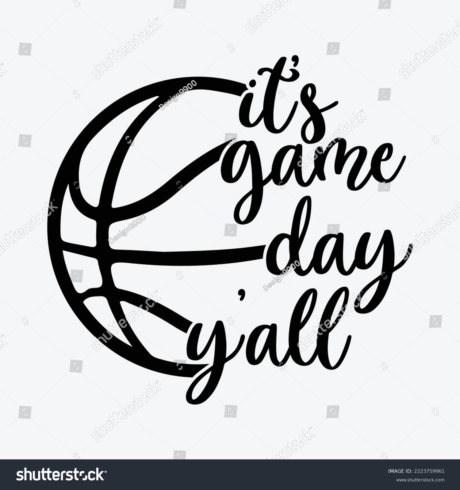 SVG of It's Game Day Y'all basketball Svg cricut Silhouette Cut Files svg